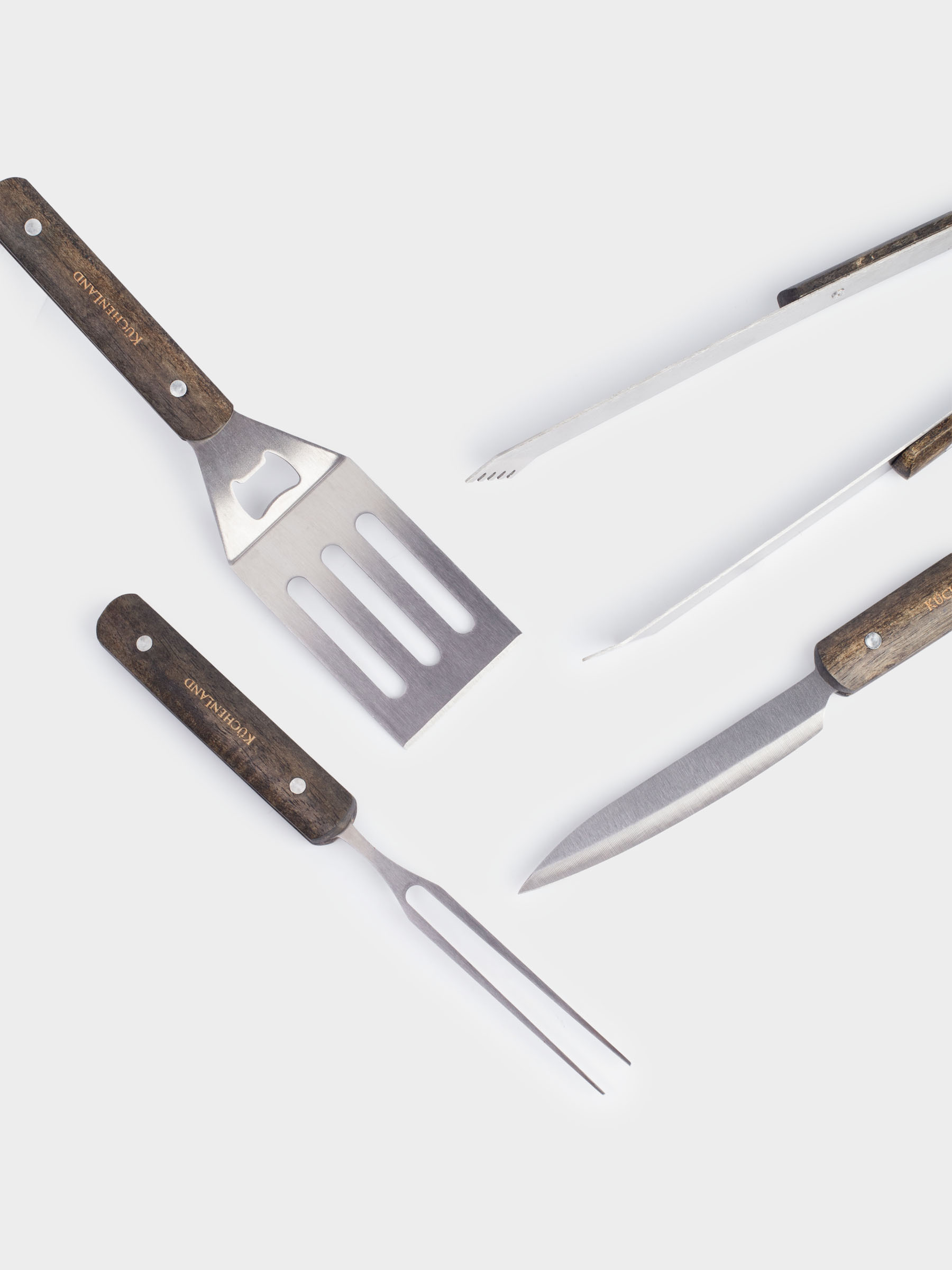 Набор для барбекю, 4 пр, в кожаном кейсе, сталь/дерево/экокожа, BBQ, image-2