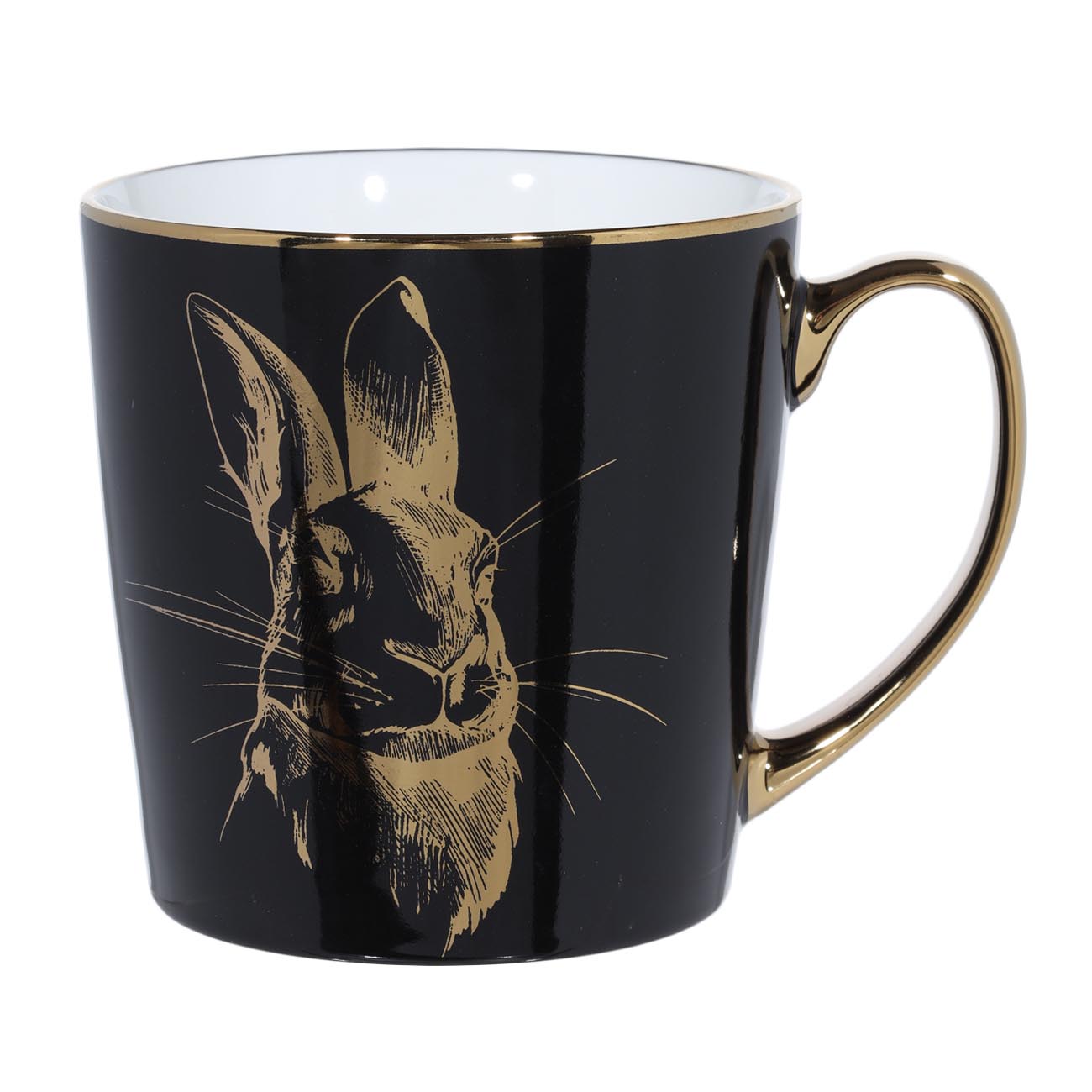 

Кружка, 500 мл, фарфор N, черная, Золотистый кролик, Rabbit