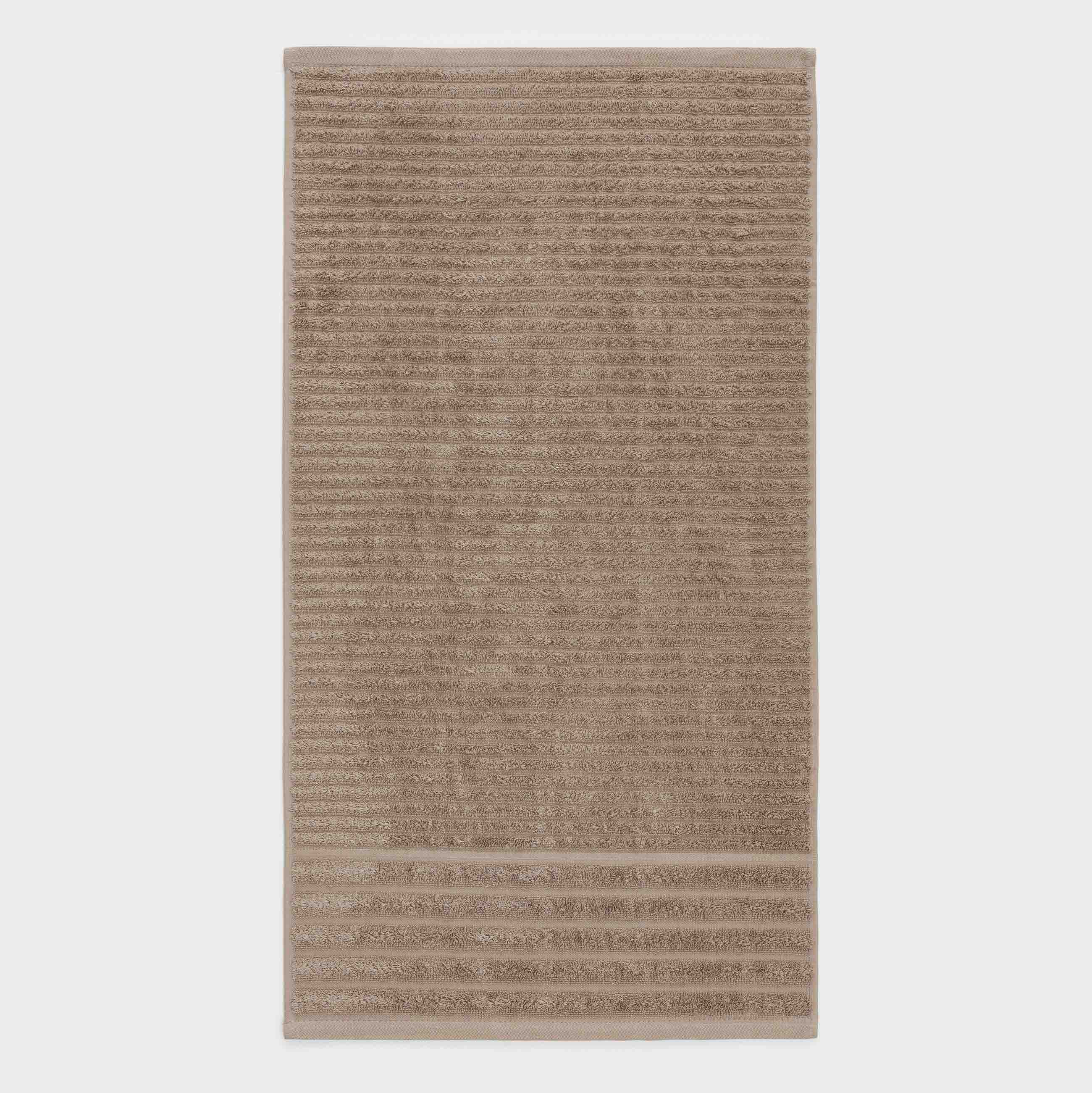 Полотенце, 70х140 см, хлопок, песочное, Объемные полосы, Stripes cotton