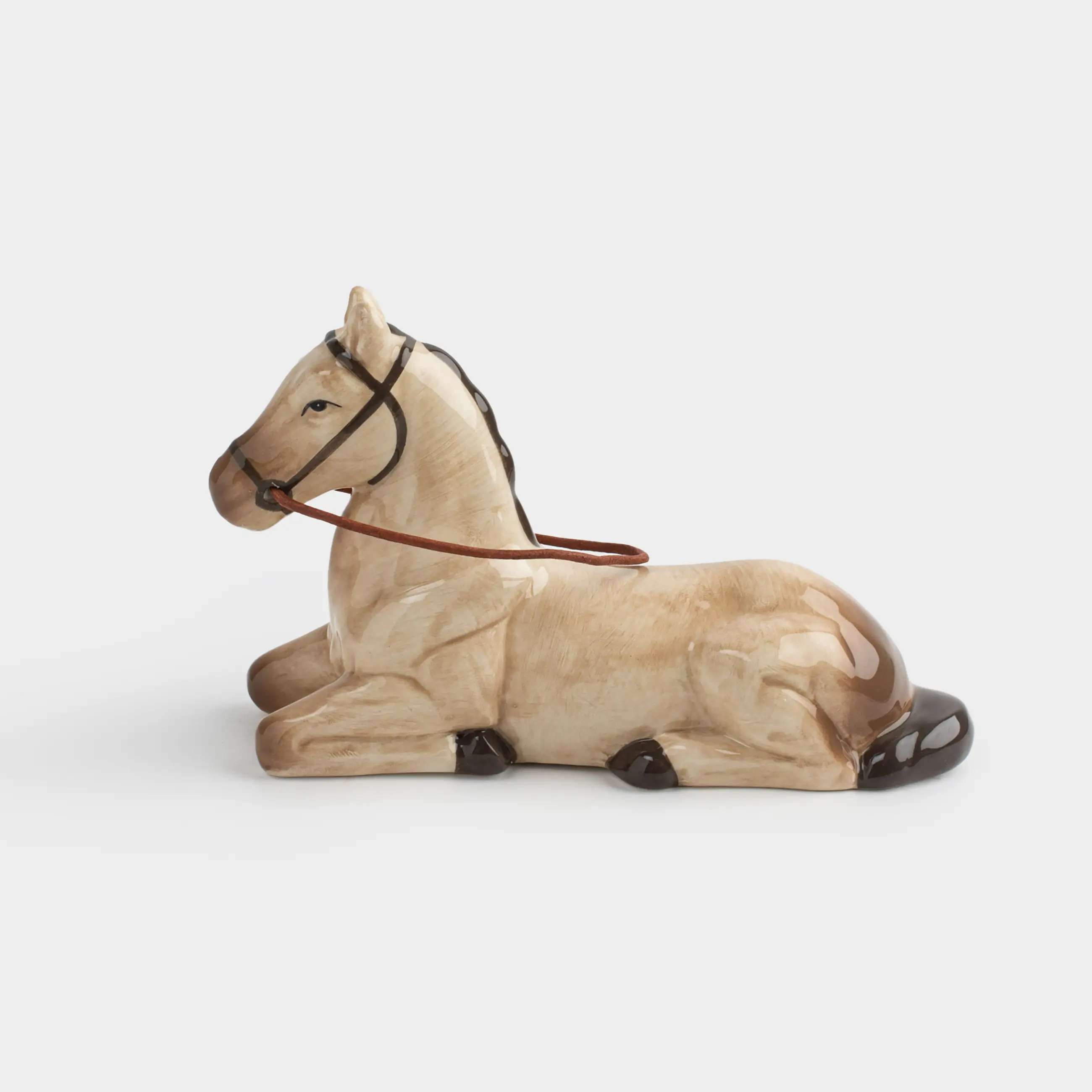 Статуэтка, 10 см, керамика/искусственная кожа, бежевая, Конь, Natural horse