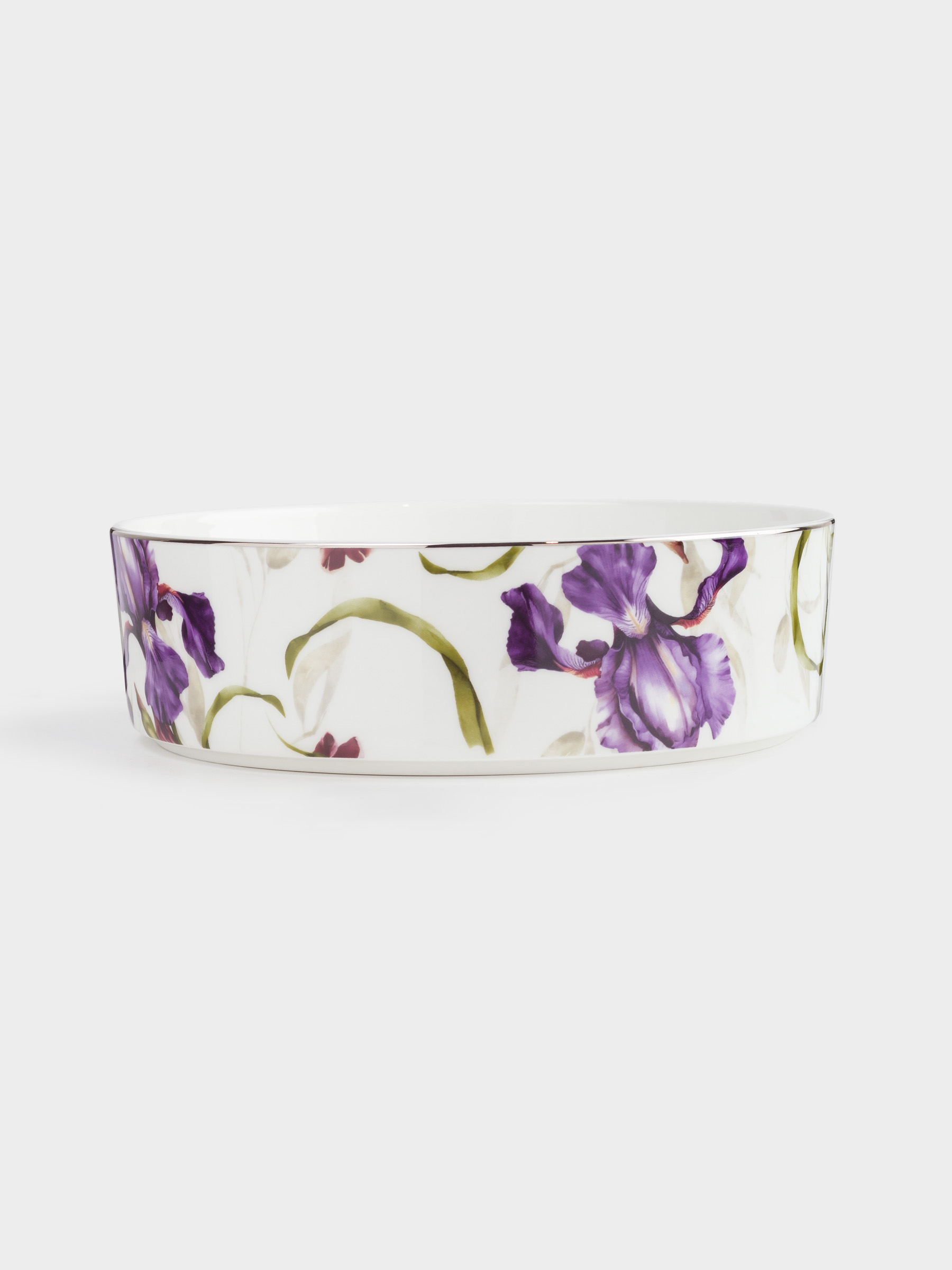 Блюдо, 20х6 см, с бортами, фарфор F, с серебристым кантом, Ирис, Antarctica Flowers, image-0