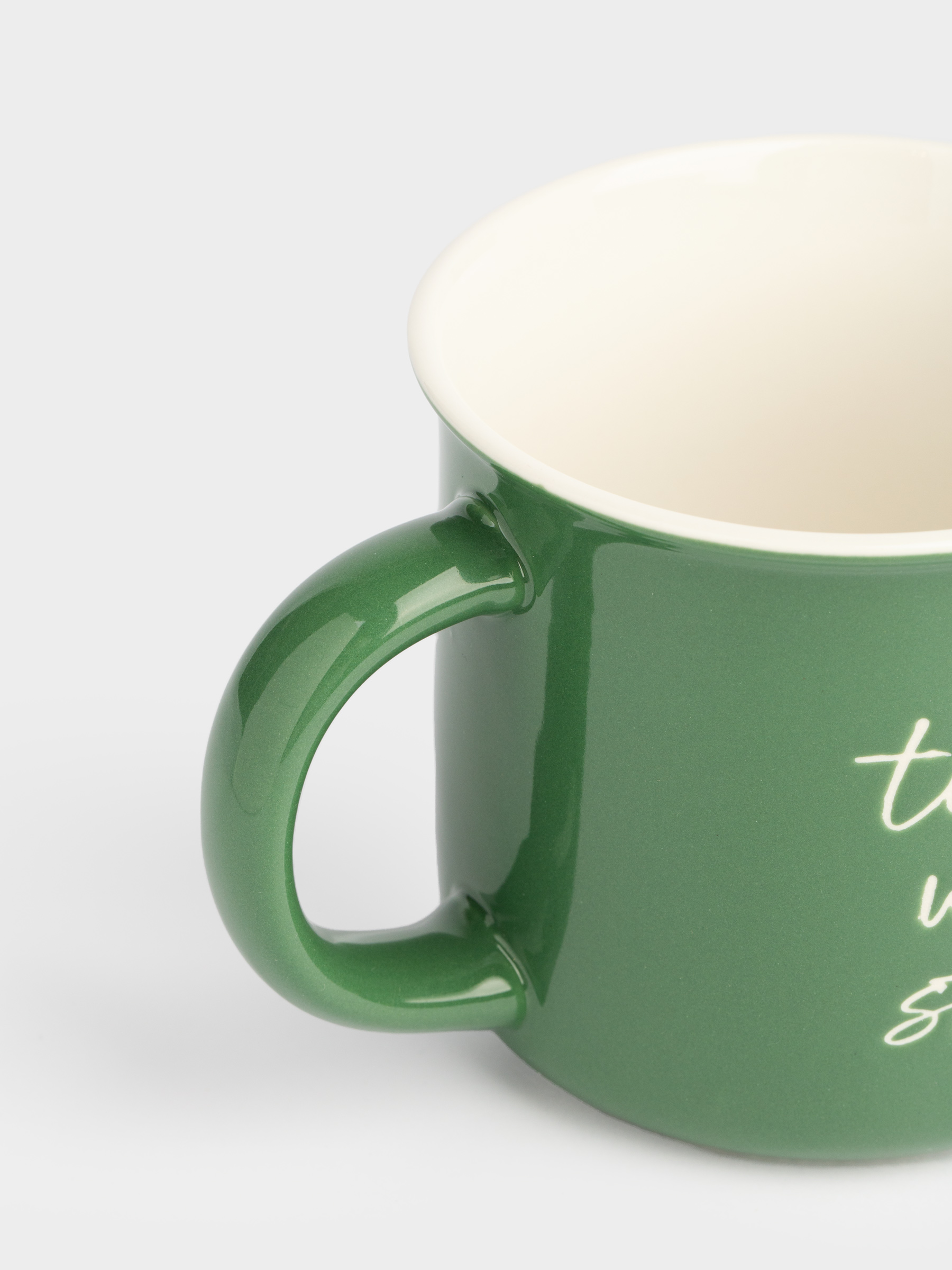 Кружка, 370 мл, фарфор N, зеленая, Time of winter stories, Mug title, image-1