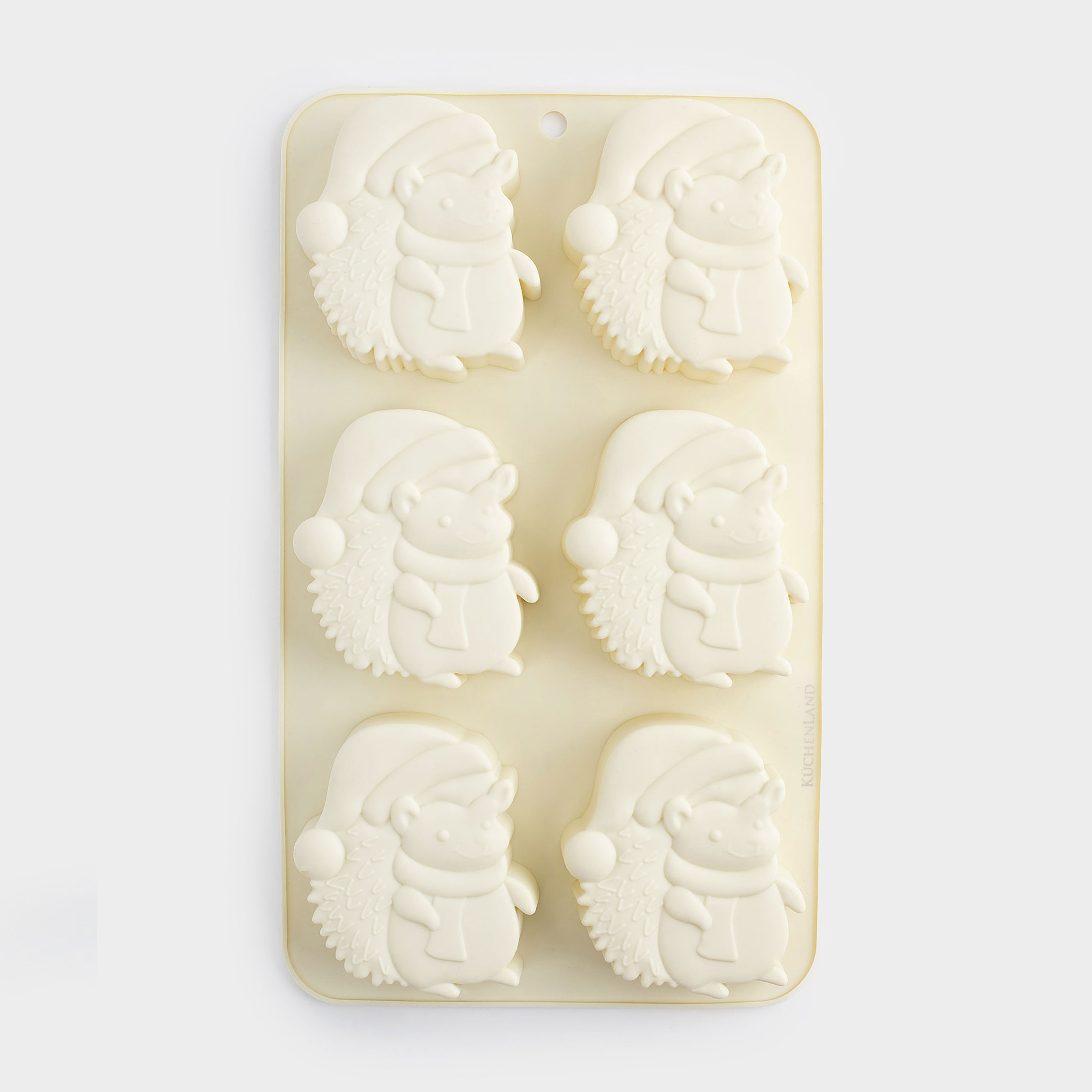 Форма для выпечки кексов 27х16 см 6 отд силикон молочная Ежики Bakery 899₽