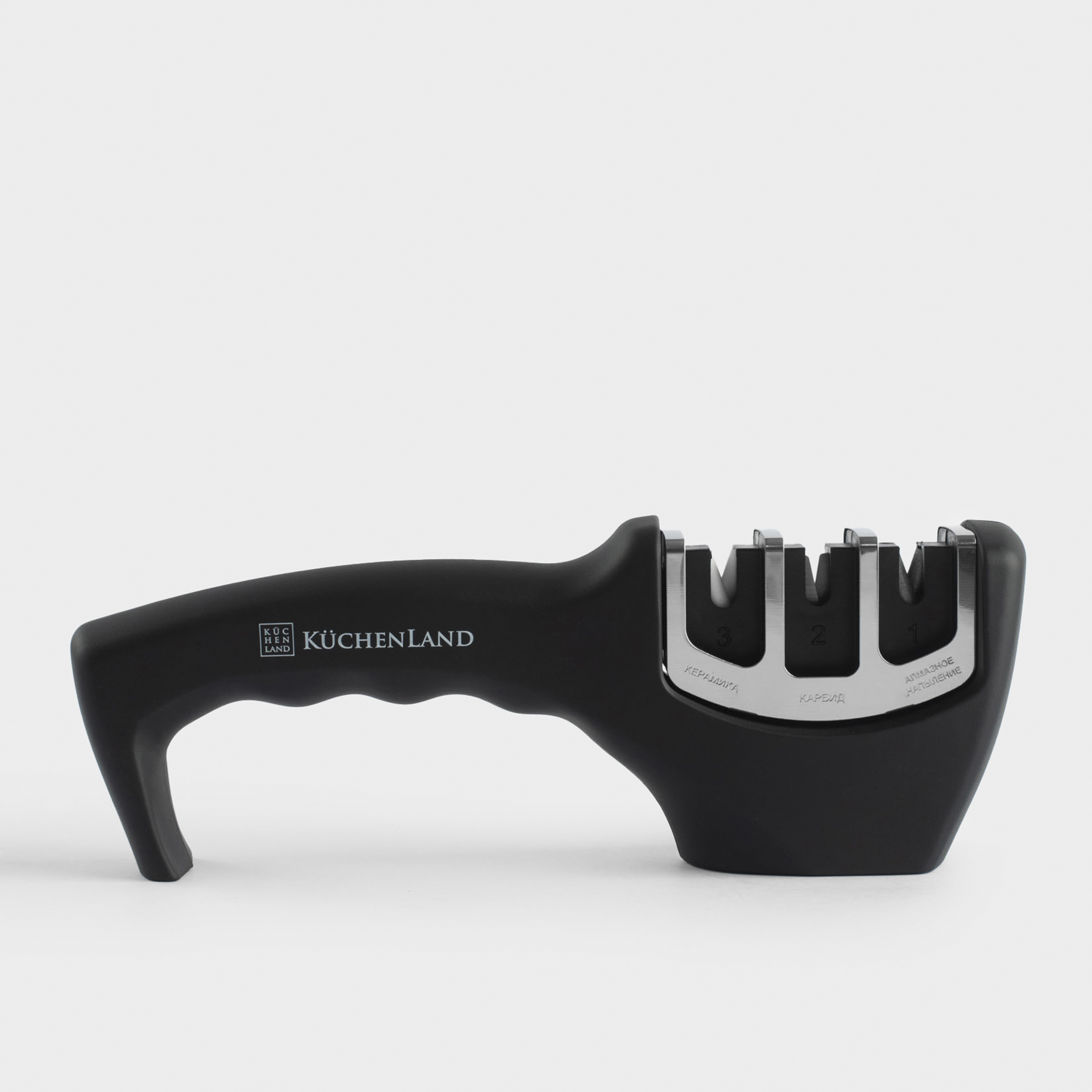 Kuchenland Точило для ножей 20 см три этапа заточки пластиксталь черное Accessories 1690₽