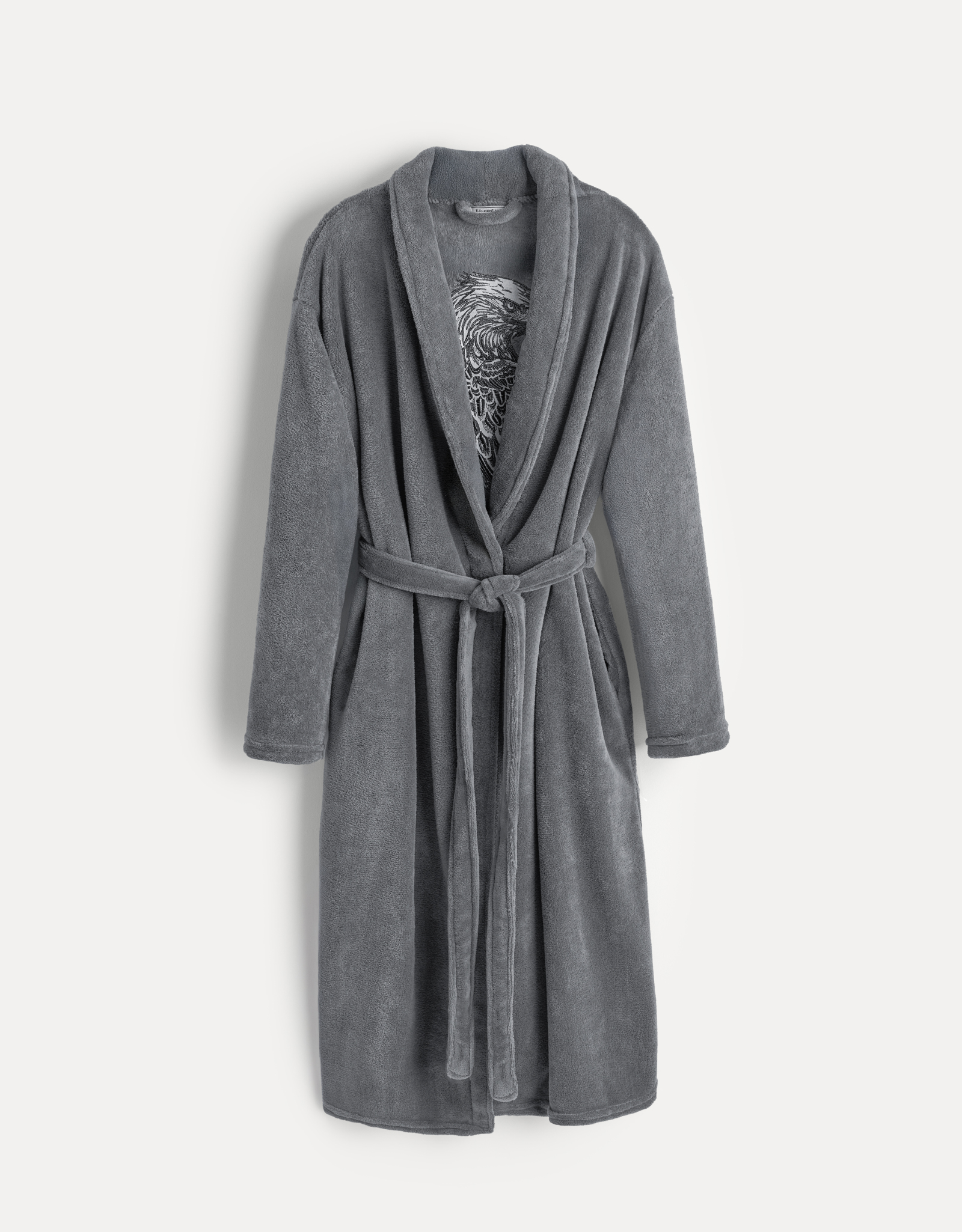 Халат мужской, домашний, темно-серый, Орел, Jevon, image-8