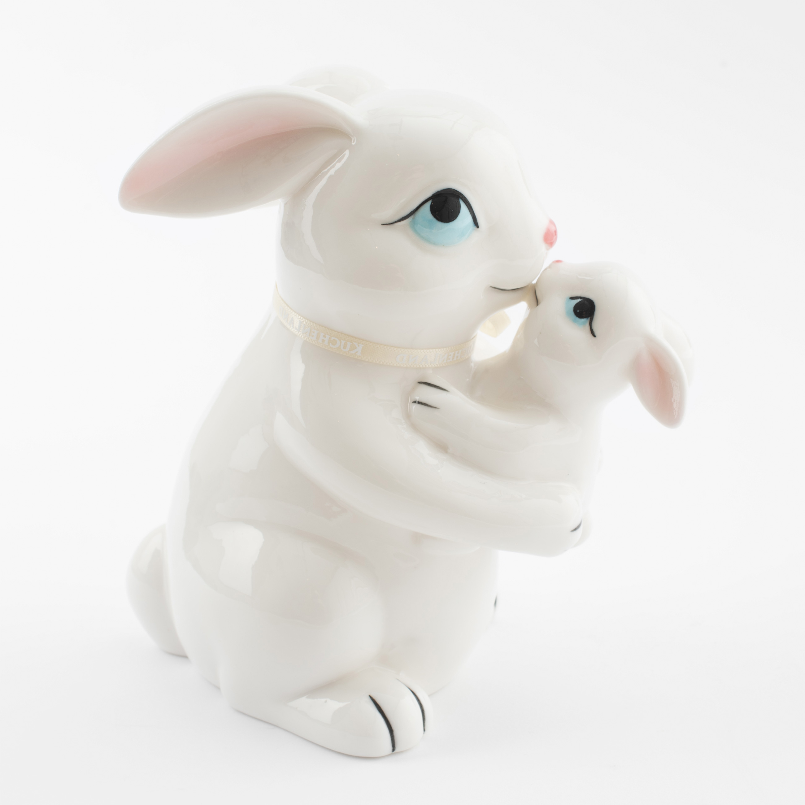Статуэтка с подсветкой, 16 см, фарфор P, белая, Крольчиха с крольчонком, Easter изображение № 3