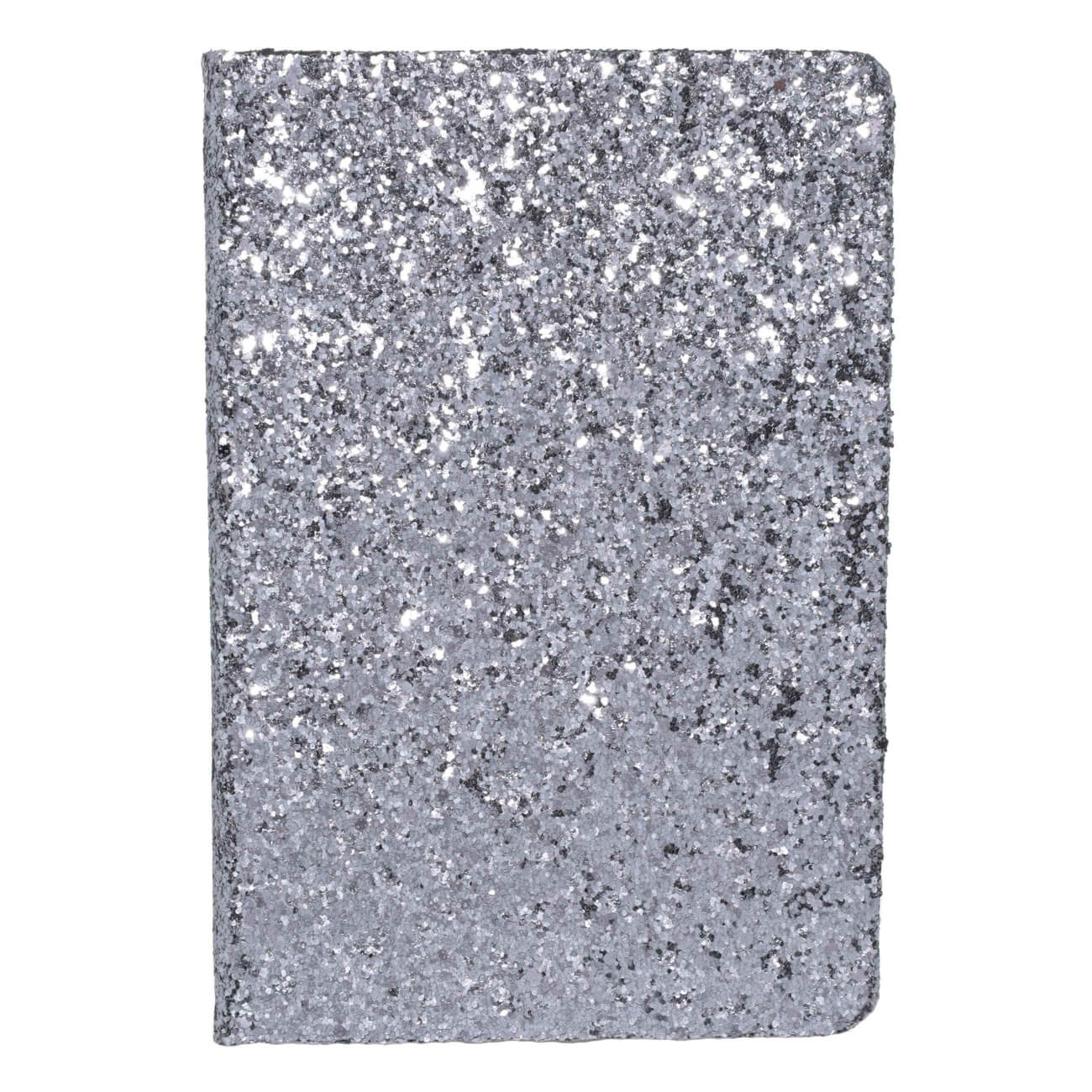 

Блокнот для записей, 14х21 см, 80 л, серебристый, Блестки, Stationery sparkle