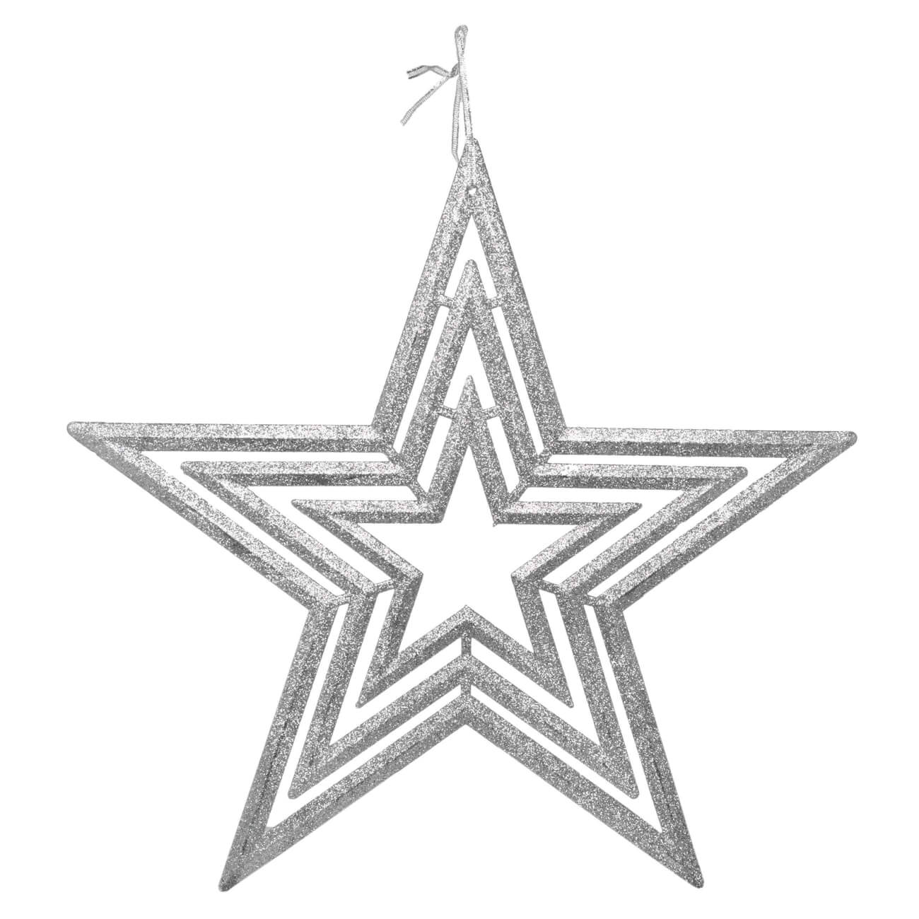 

Украшение декоративное, 37 см, пластик, серебристое, Звезда, Big snowflake