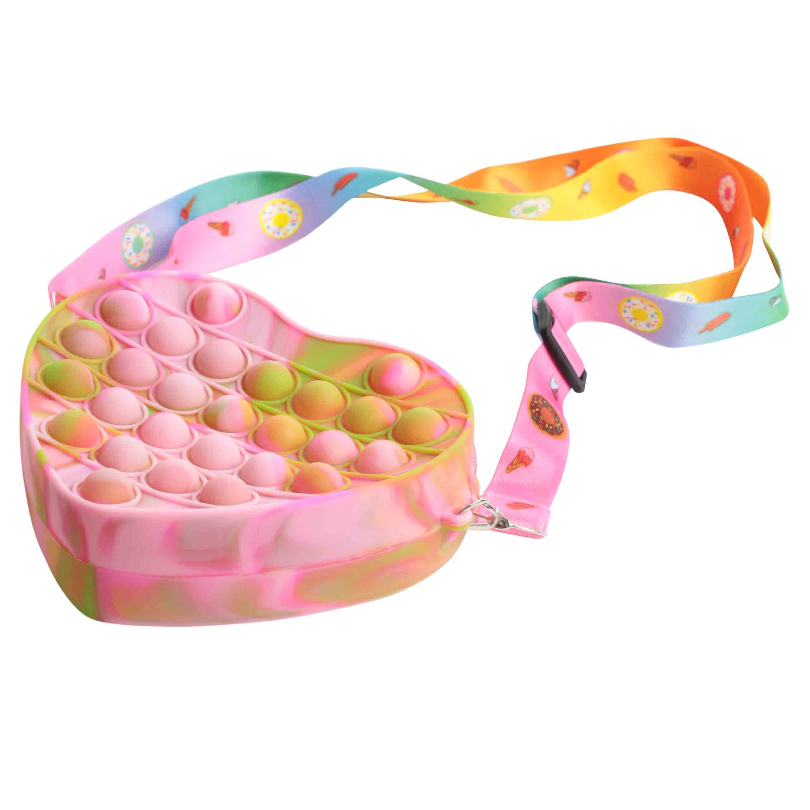 Игрушка-антистресс Pop-it, 15 см, силикон, цветная, Сумка сердце, Pop-it, image-4