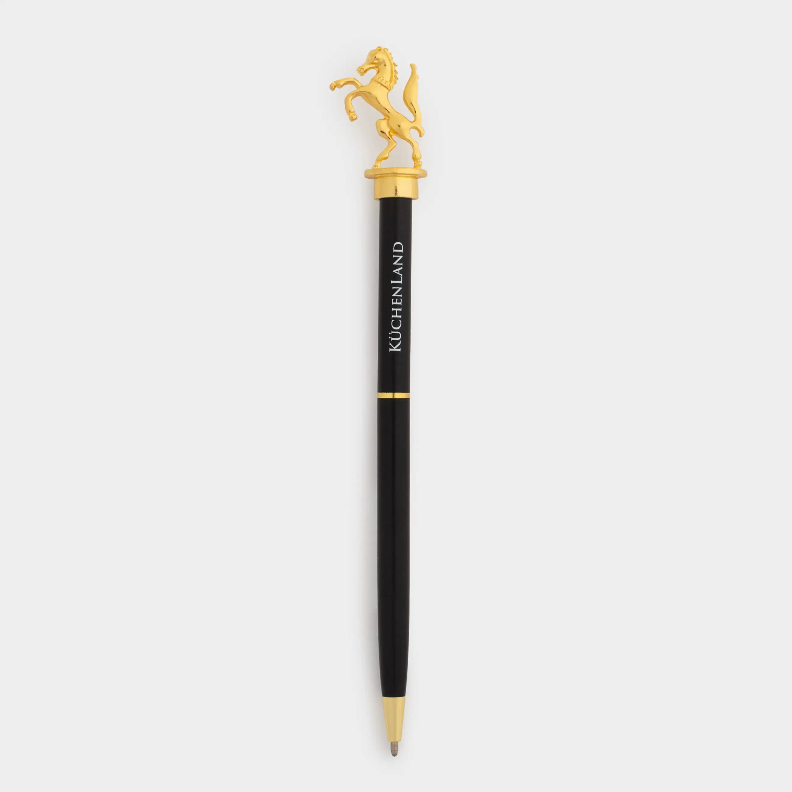 Ручка шариковая, 15 см, с фигуркой, сталь, черная, Конь, Draw figure
