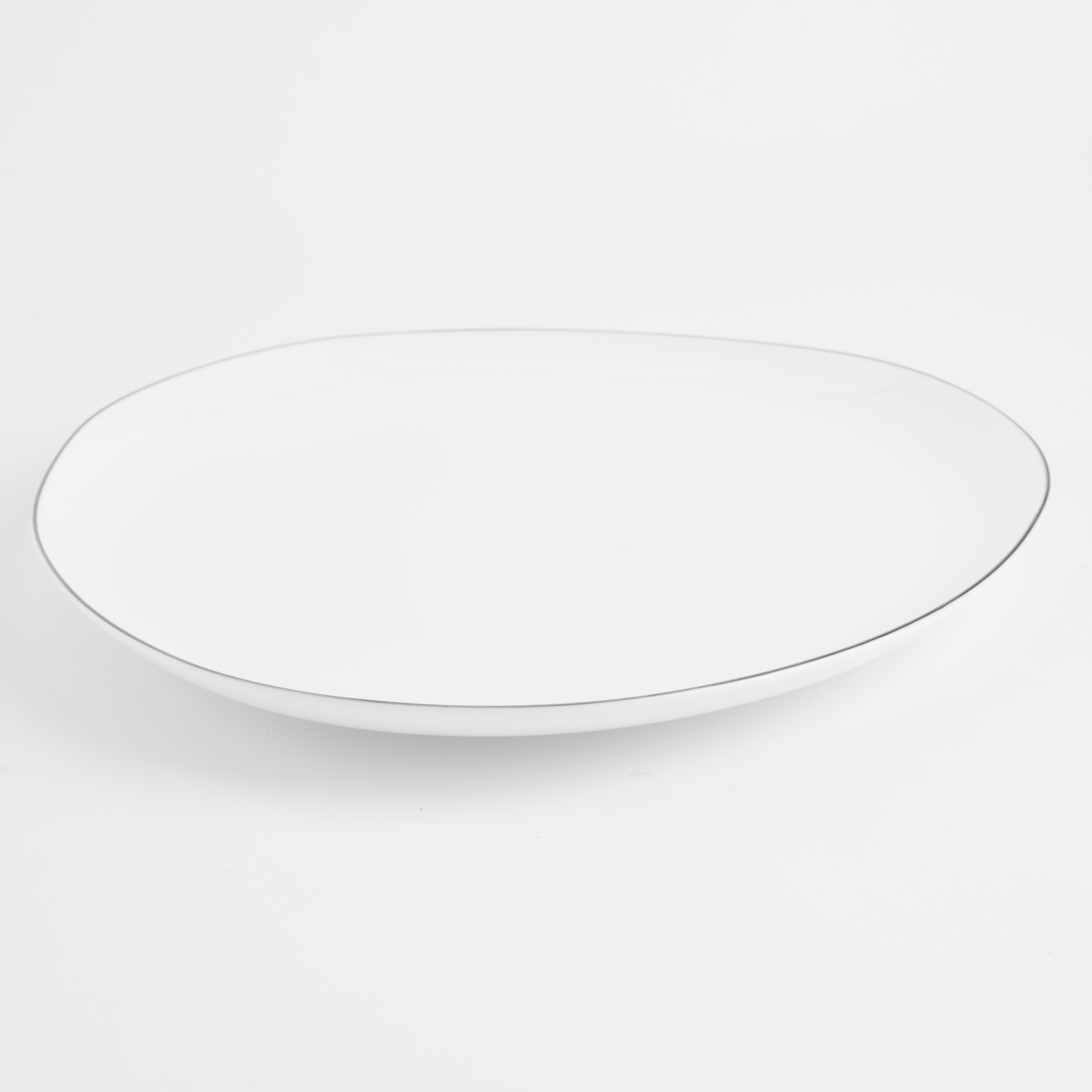 Тарелка закусочная, 21 см, фарфор F, белая, Bend silver изображение № 5