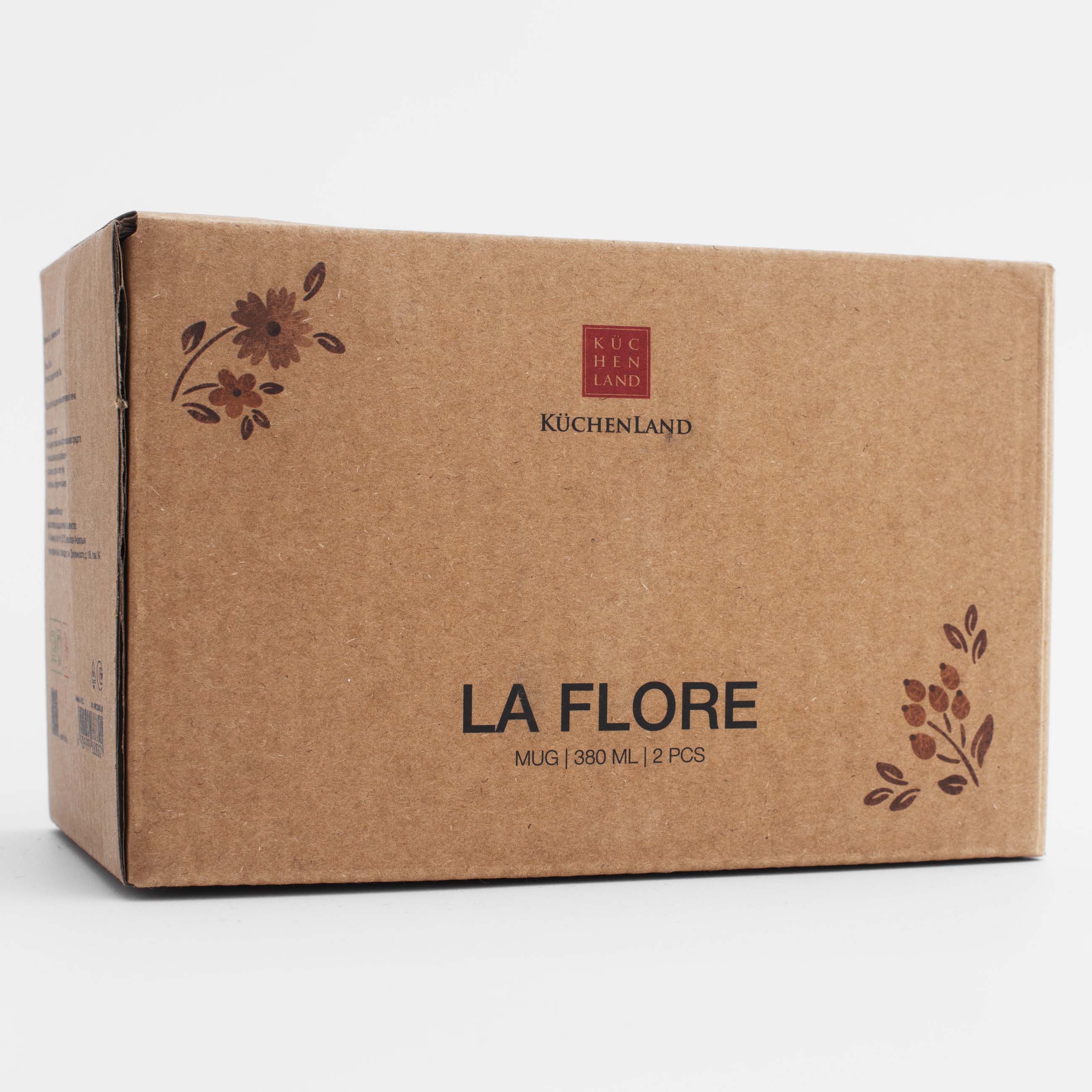 Кружка, 380 мл, 2 шт, фарфор N, белая, Винтажные цветы, La flore изображение № 6