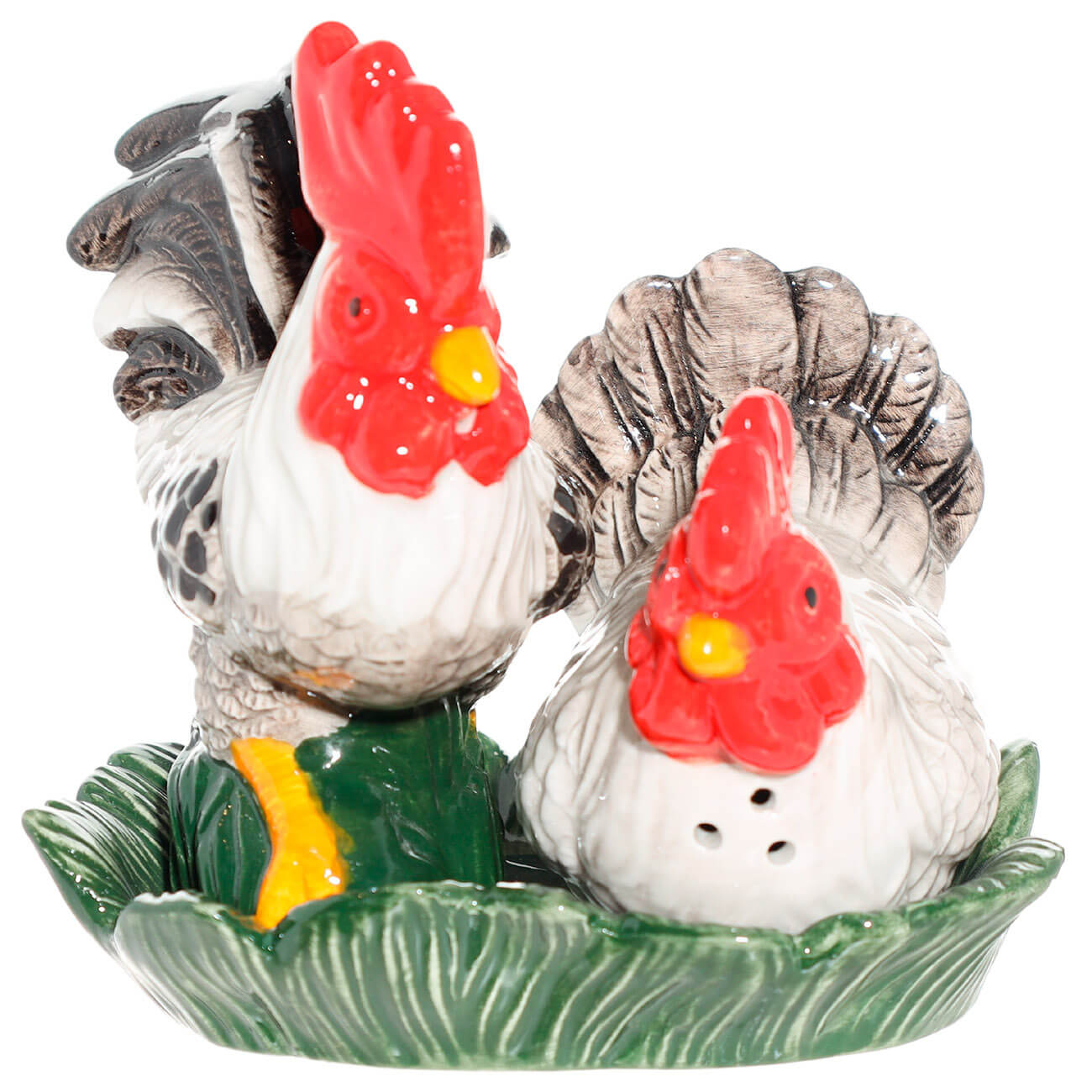 

Набор для соли и перца, 14 см, на подставке, керамика, Петух с курочкой, Rooster