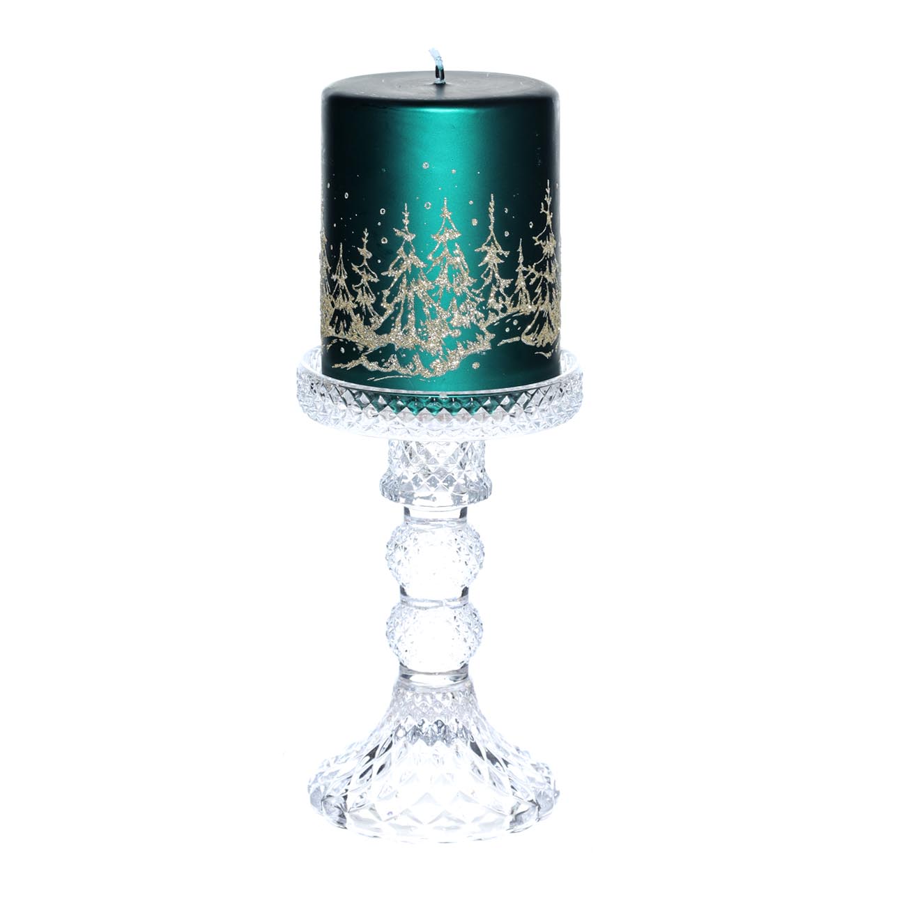 Подсвечник, 14 см, для одной свечи, на ножке, стекло, Naiad изображение № 2