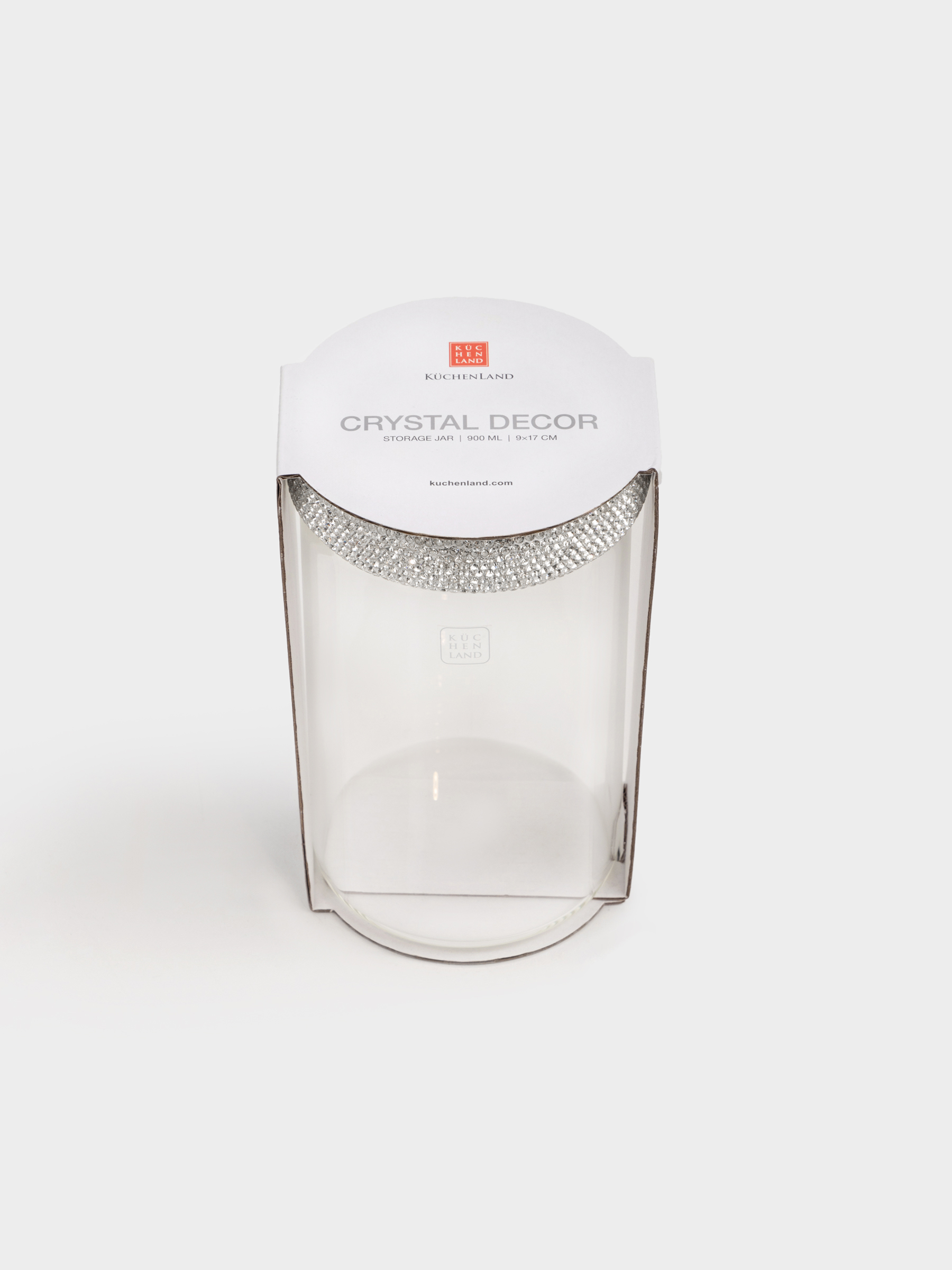 Емкость для хранения, 9х17 см, 900 мл, стекло Б/стразы, Crystal decor, image-5