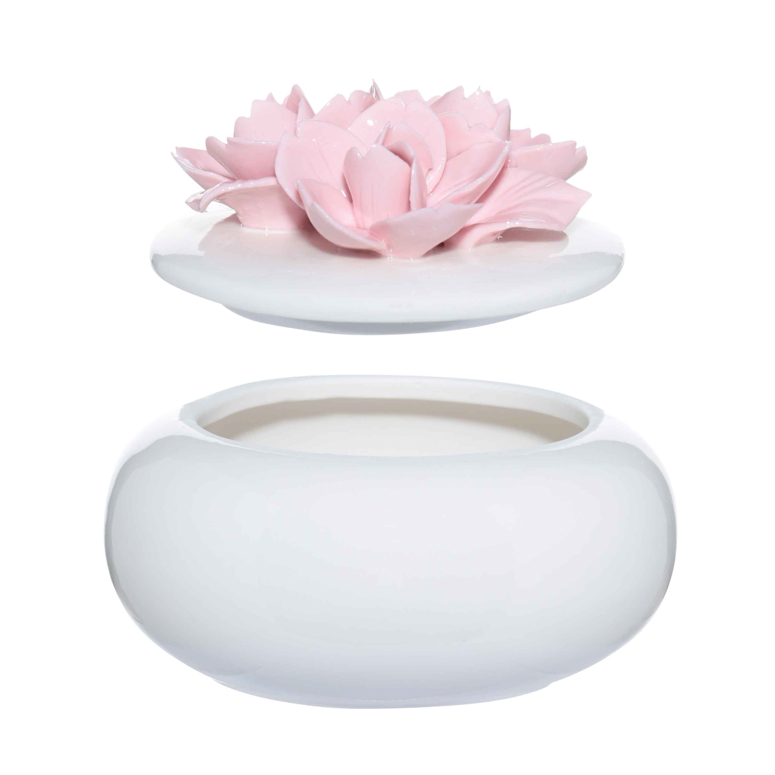Шкатулка для украшений, 11х9 см, керамика, белая, Цветы, Magnolia изображение № 3