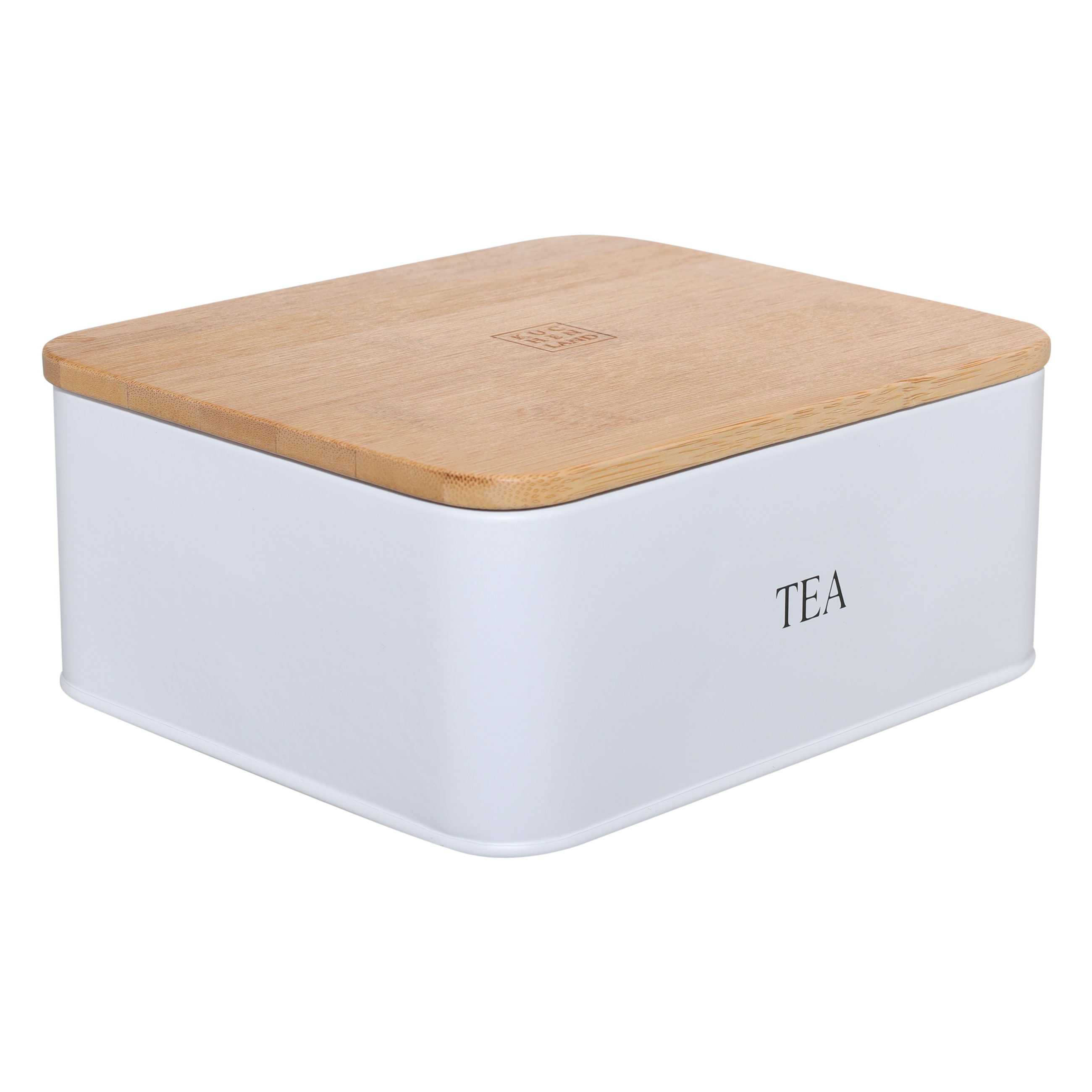 Коробка для чая, 18х15 см, 6 отд, сталь/бамбук, прямоугольная, белая, Nostalgia изображение № 2