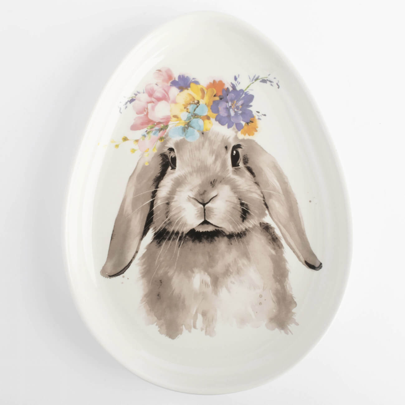 

Блюдо, 21х16 см, керамика, белое, Яйцо, Кролик с цветами, Pure Easter