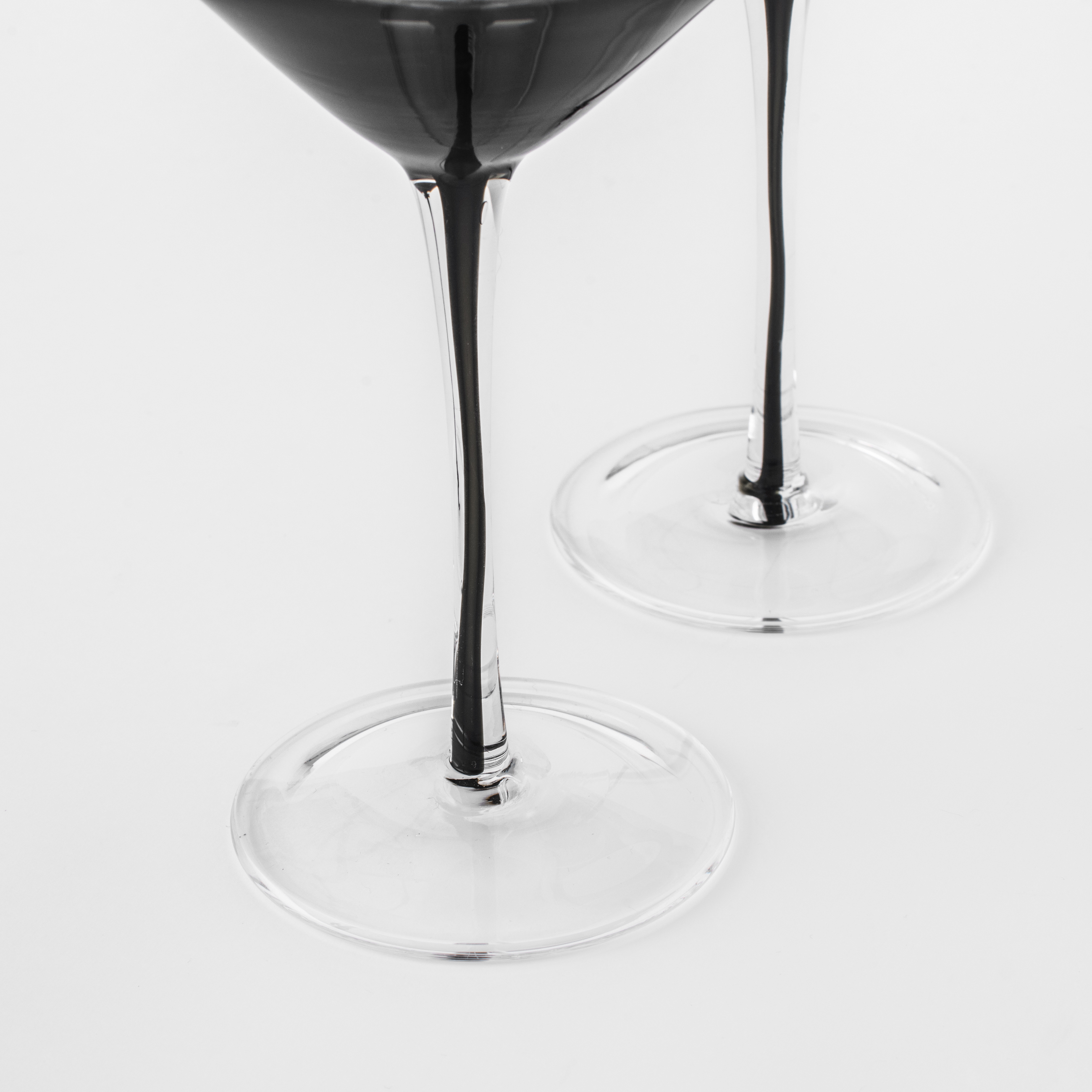 Бокал-креманка для шампанского, 280 мл, 2 шт, стекло, серый градиент, черная ножка, Stone color изображение № 6