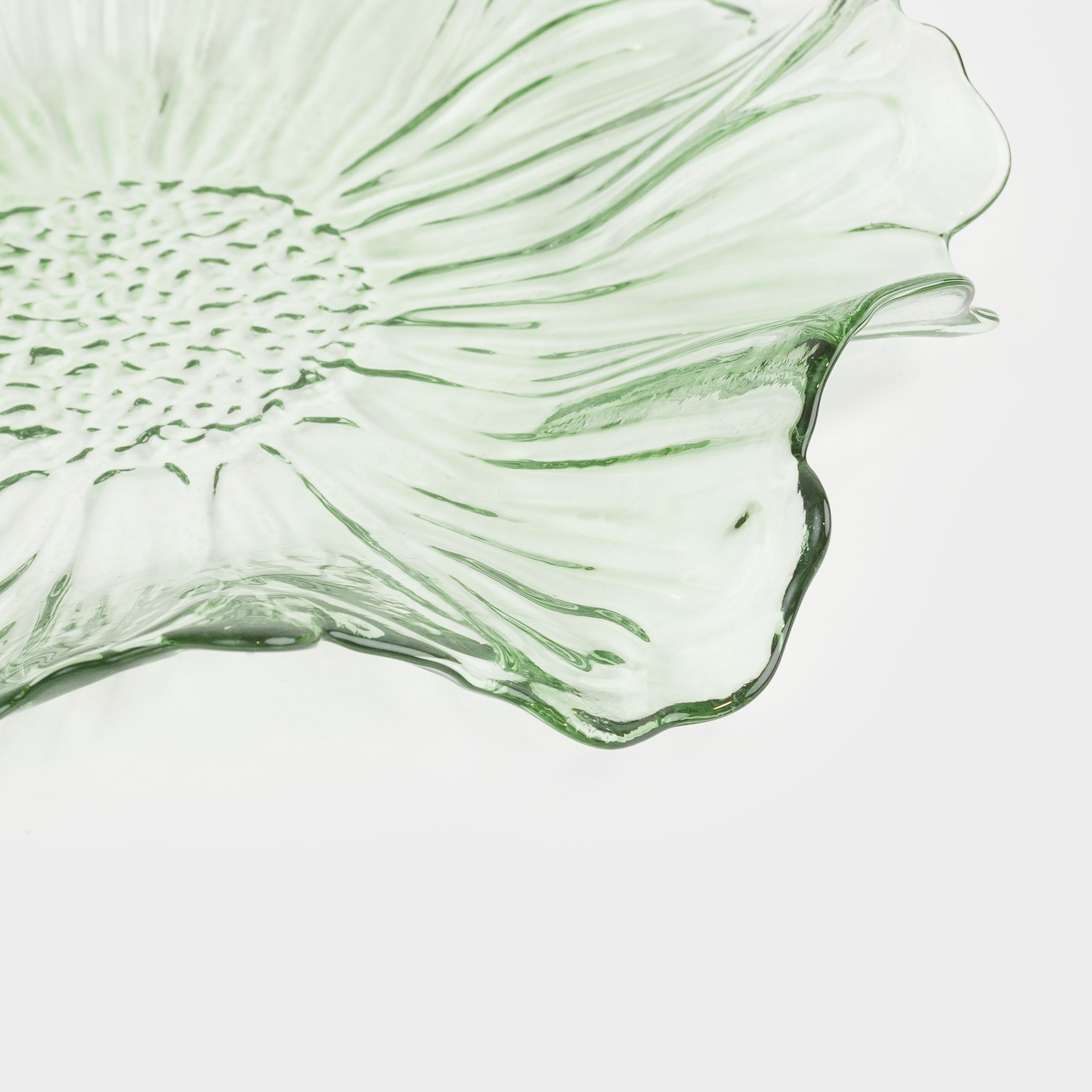 Блюдо, 20 см, стекло Р, зеленое, Цветок, Fleur color, image-5