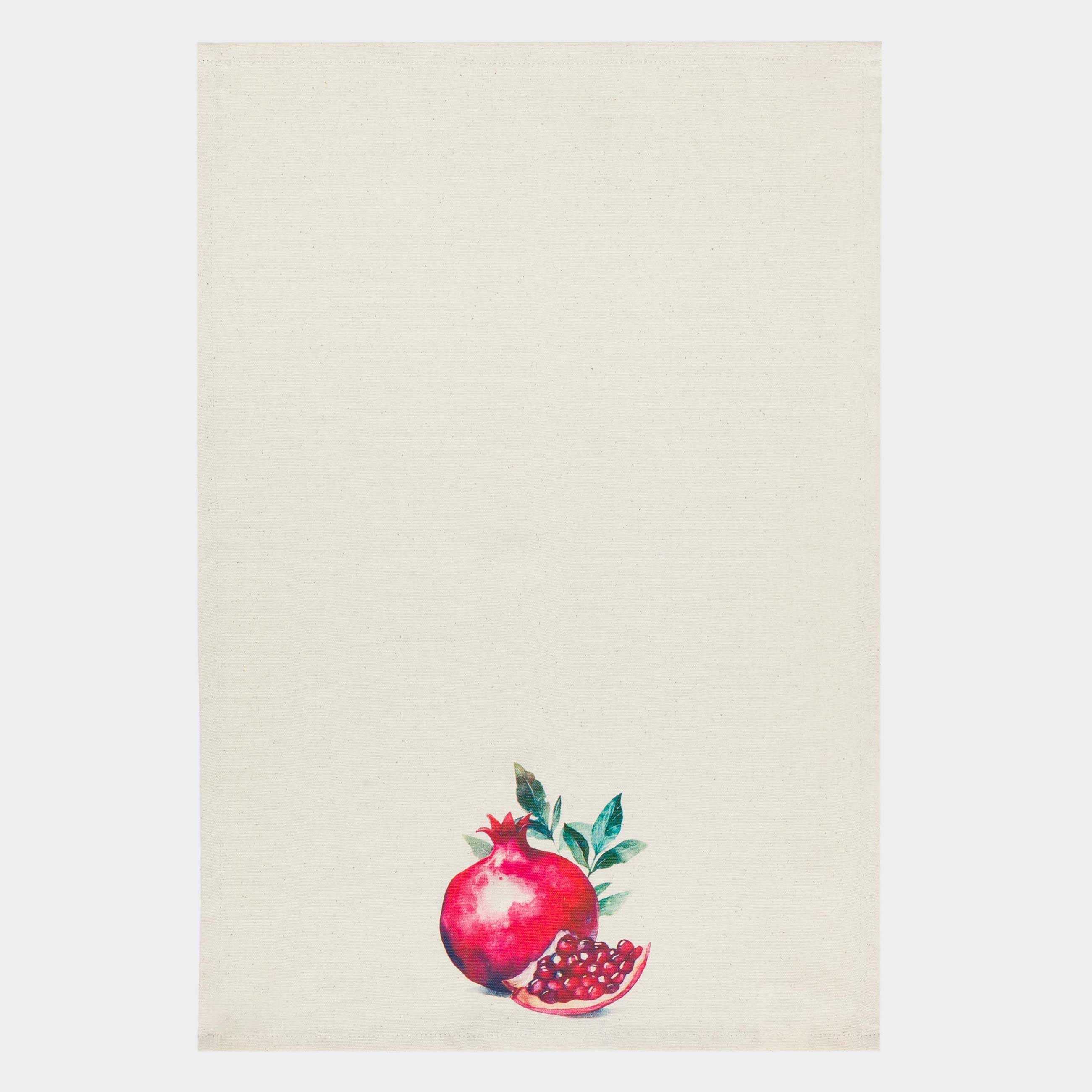 Полотенце кухонное, 40x60 см, 3 шт, хлопок, бежевое/зеленое, Гранаты, Pomegranate
