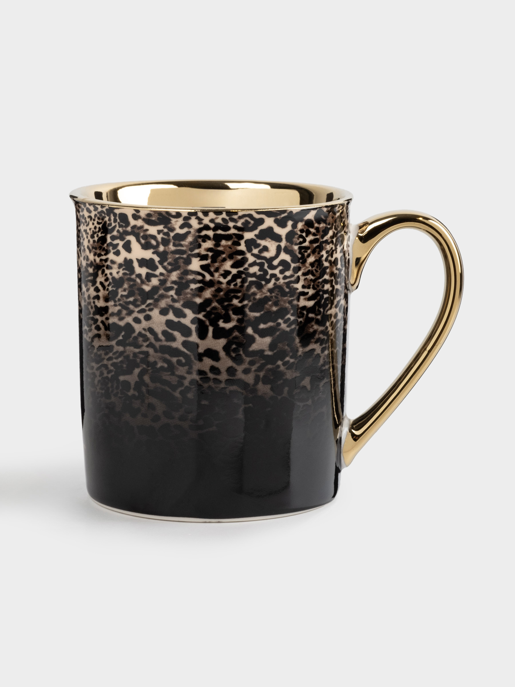 Кружка, 300 мл, фарфор N, черно-золотистая, Леопард, Leopard, image-0