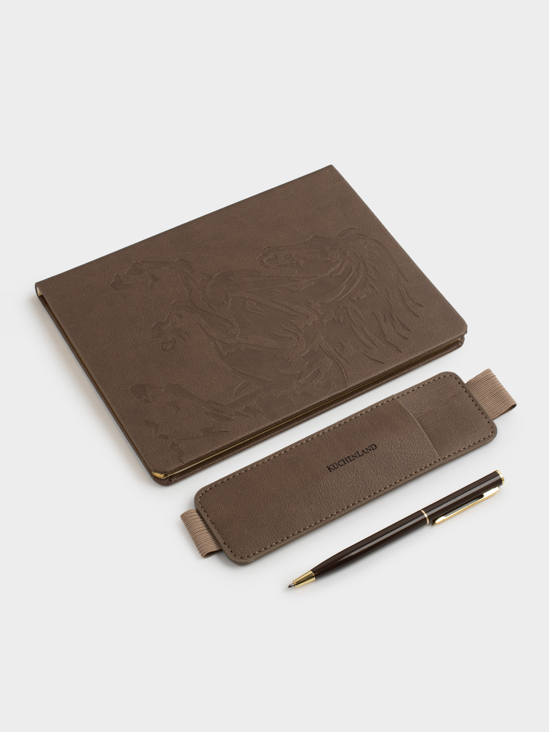 Блокнот для записей, 15х20 см, 80 л, с ручкой, полиуретан, коричневый, Лошадь, B&G, image-4