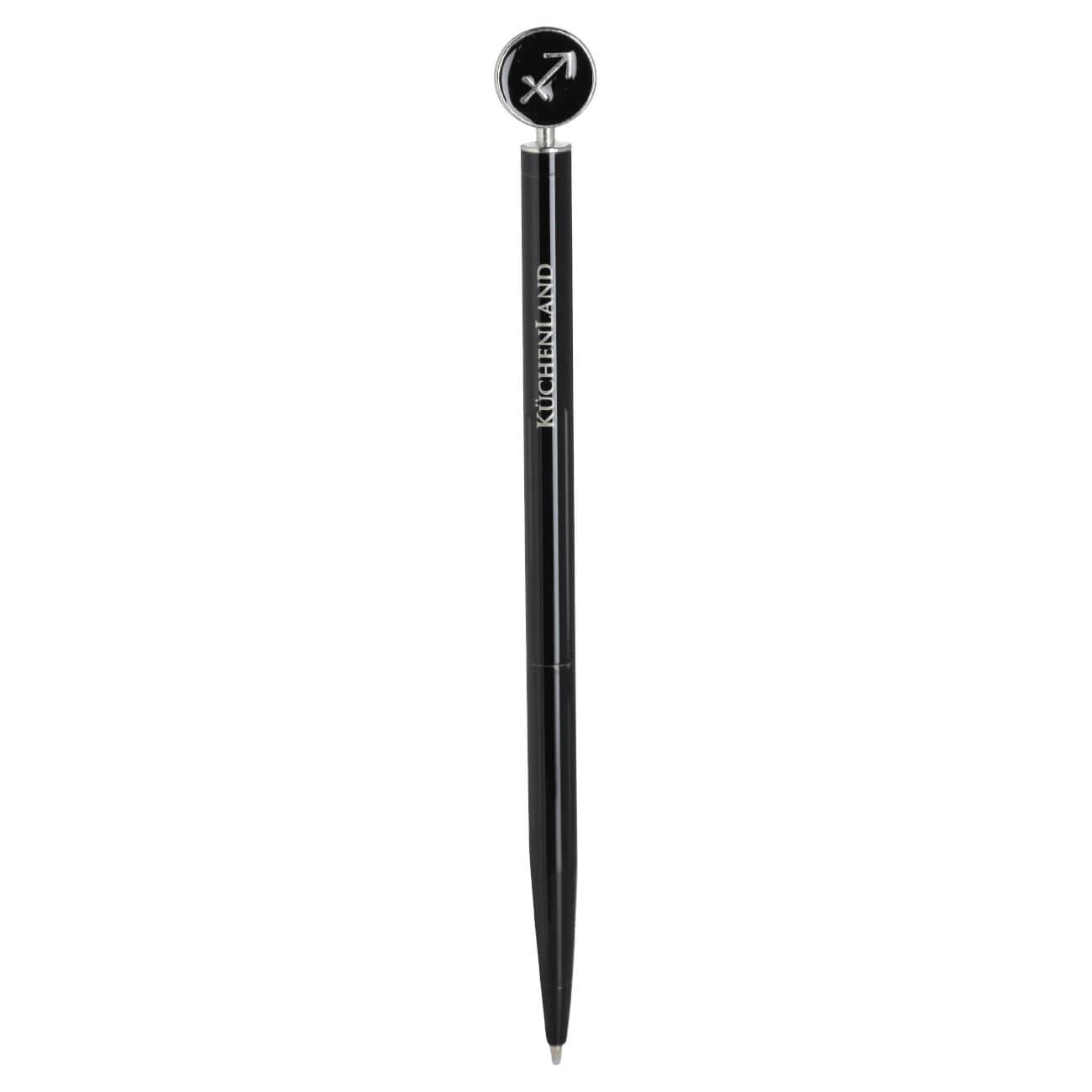 Ручка шариковая, 15 см, с фигуркой, сталь, черно-серебристая, Стрелец, Zodiac ручка закладка