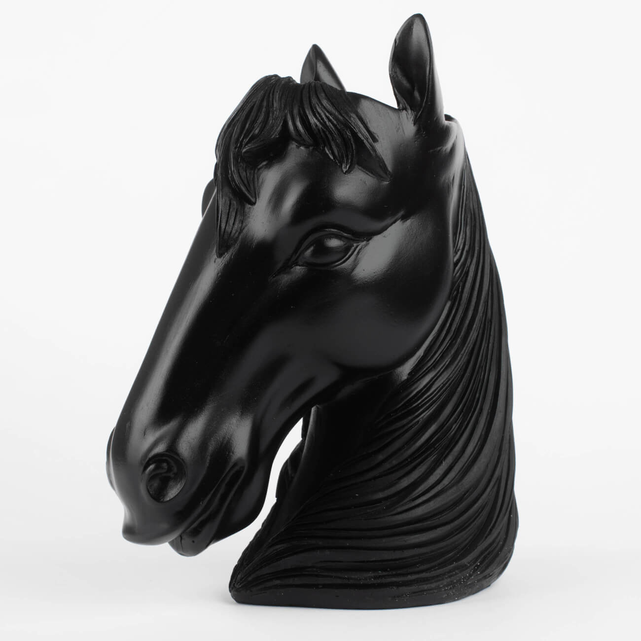 Ваза декоративная, 25 см, полирезин, черная, Голова лошади, Horse чаша декоративная decomaster