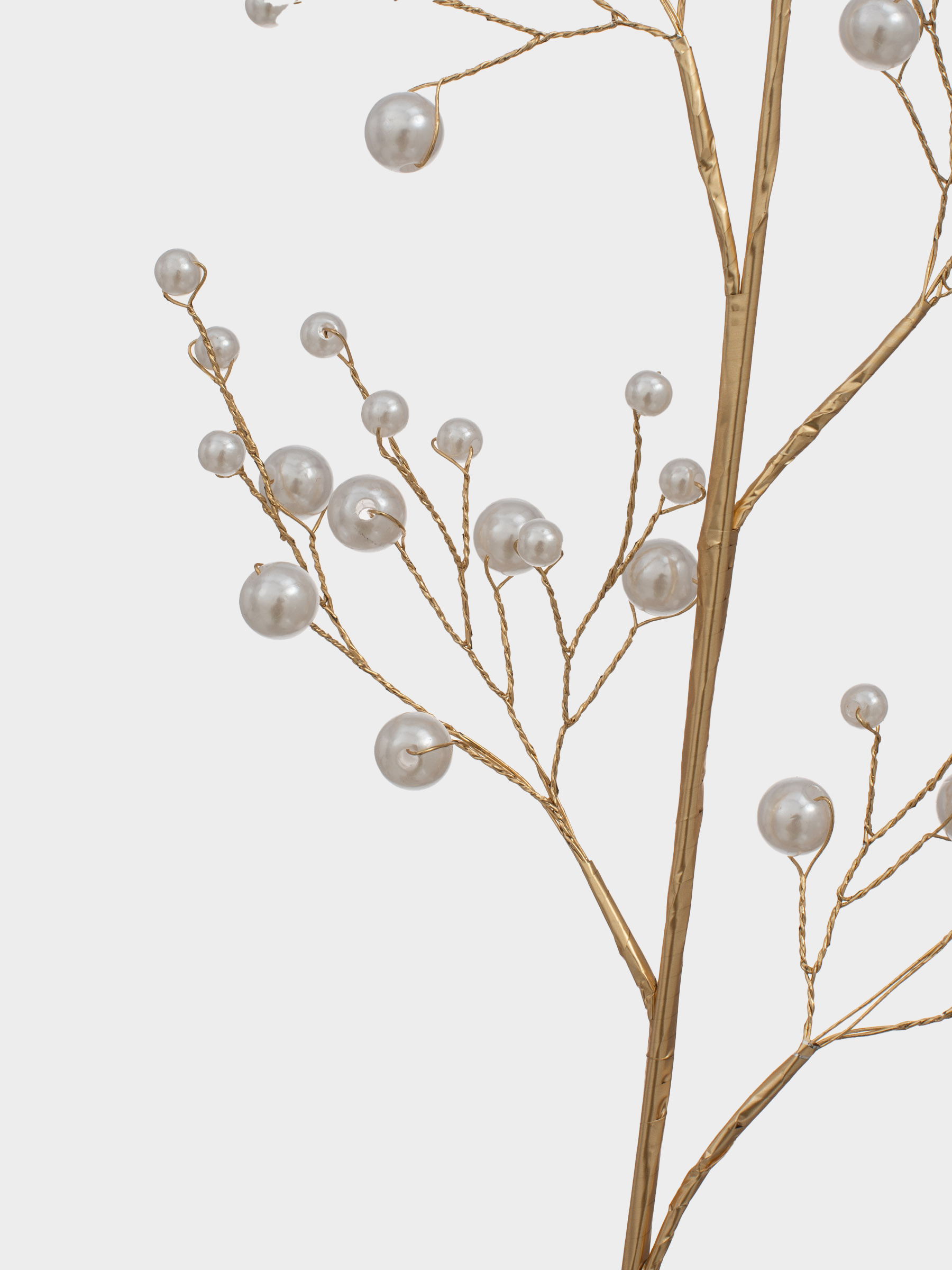 Ветка декоративная, 25 см, пластик/металл, шампань, Жемчужины, Balls decor, image-2