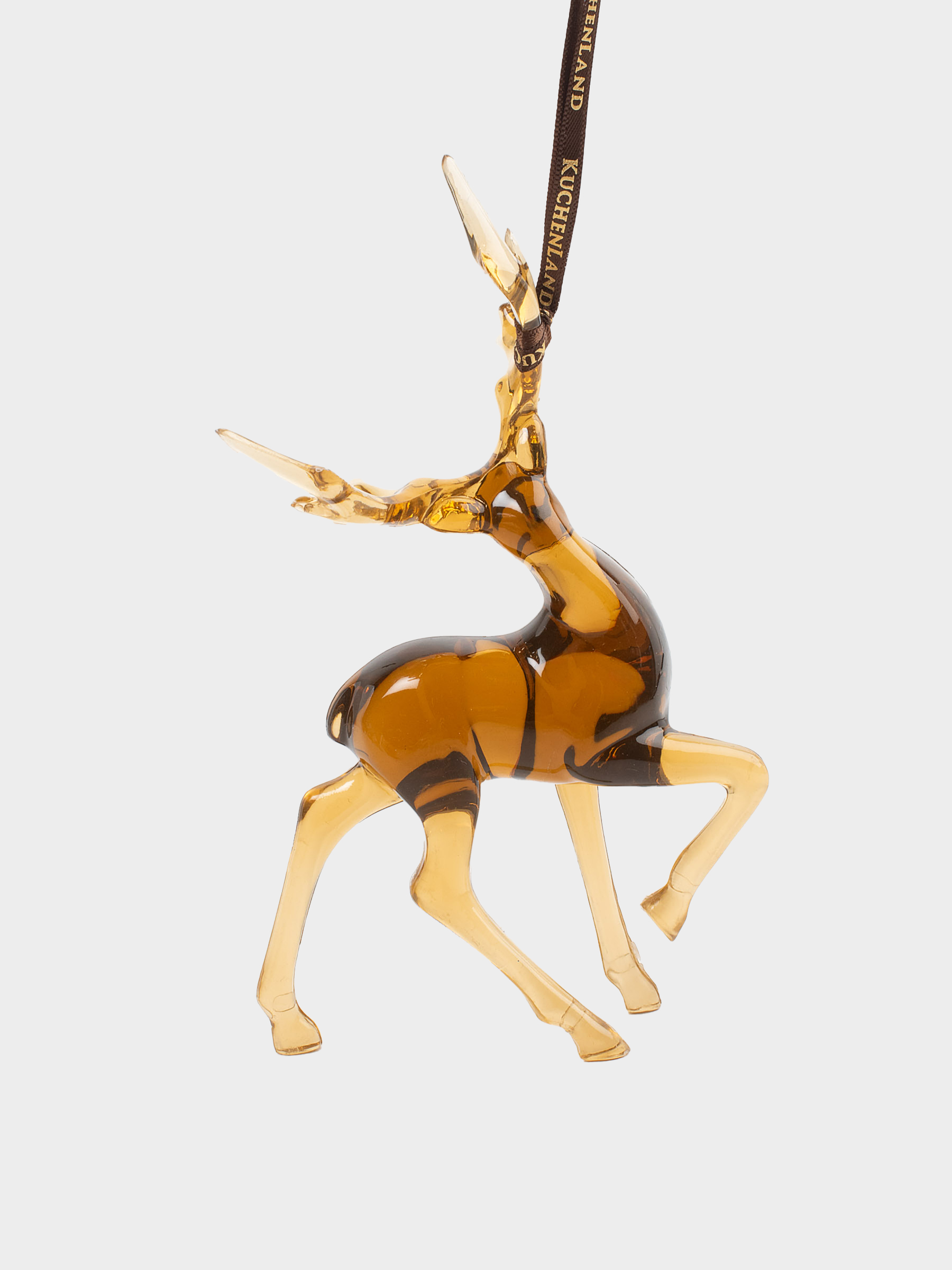 Игрушка елочная, 16 см, акрил, коричневая, Олень, Figure crystal, image-1