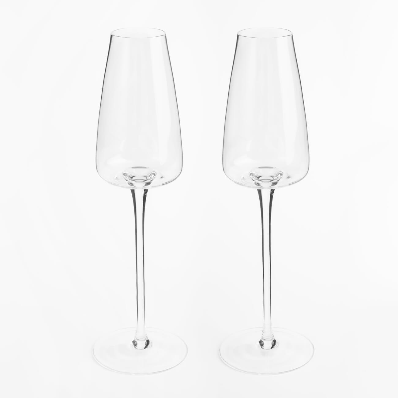 бокал для шампанского magistro дарио 180 мл 5x27 5 см перламутровый Бокал для шампанского, 270 мл, 2 шт, стекло, Sorento