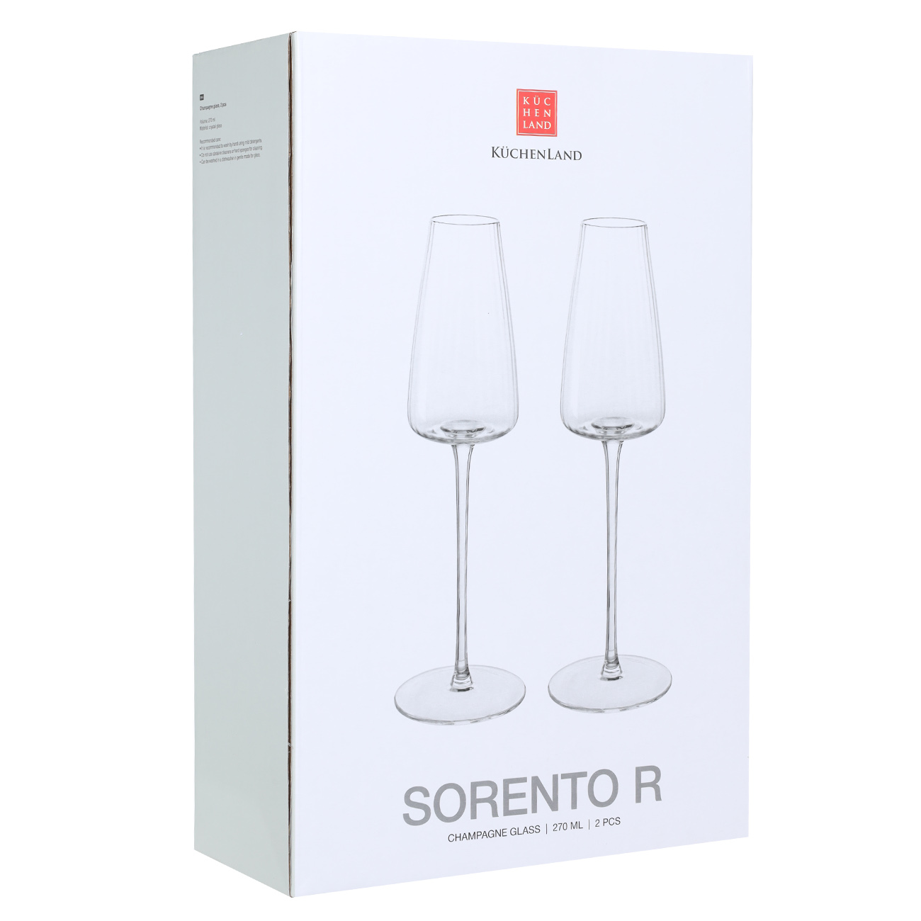 Бокал для шампанского, 270 мл, 2 шт, кристальное стекло, Sorento R, image-1