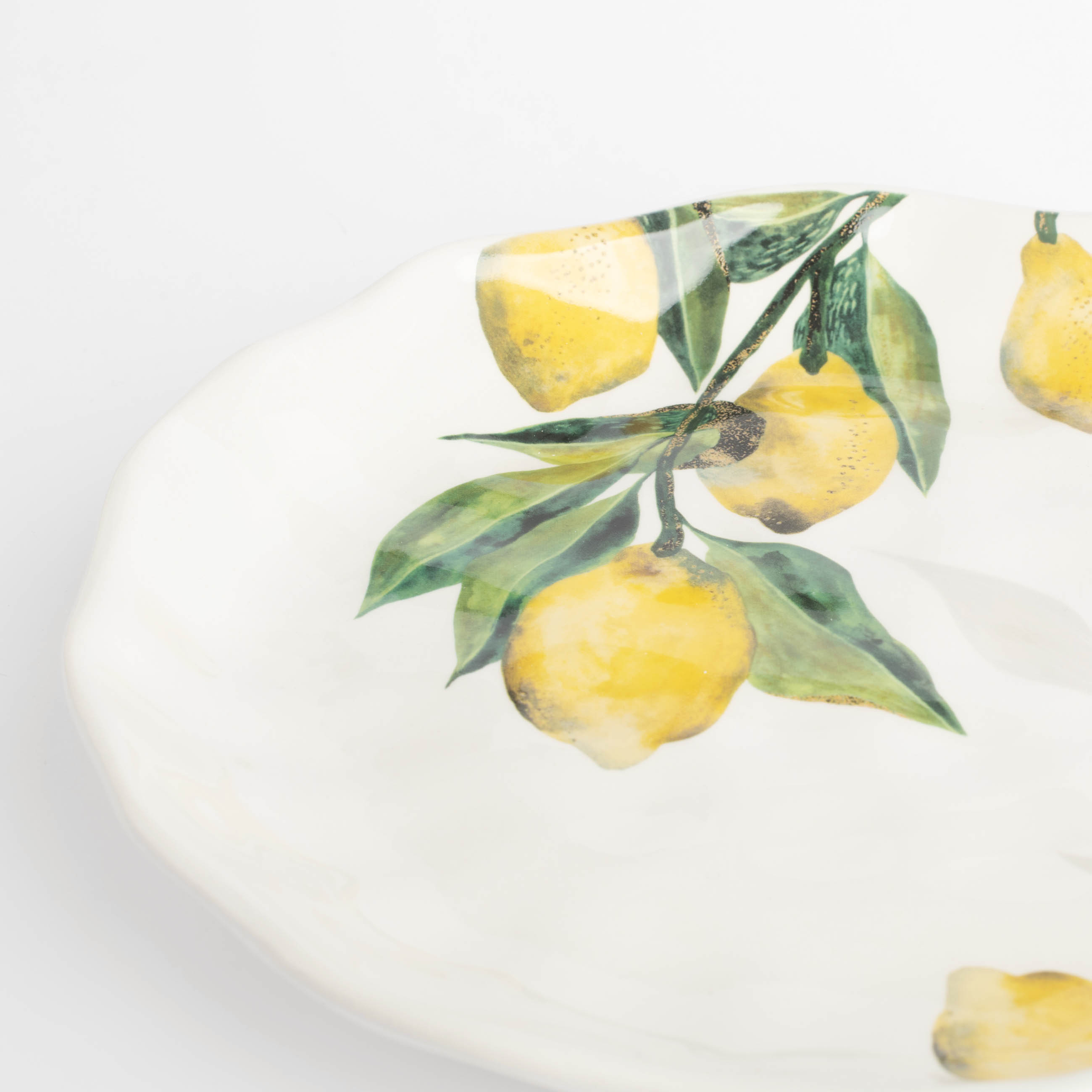 Тарелка закусочная, 23 см, керамика, белая, Лимоны на ветке, Sicily in bloom изображение № 2