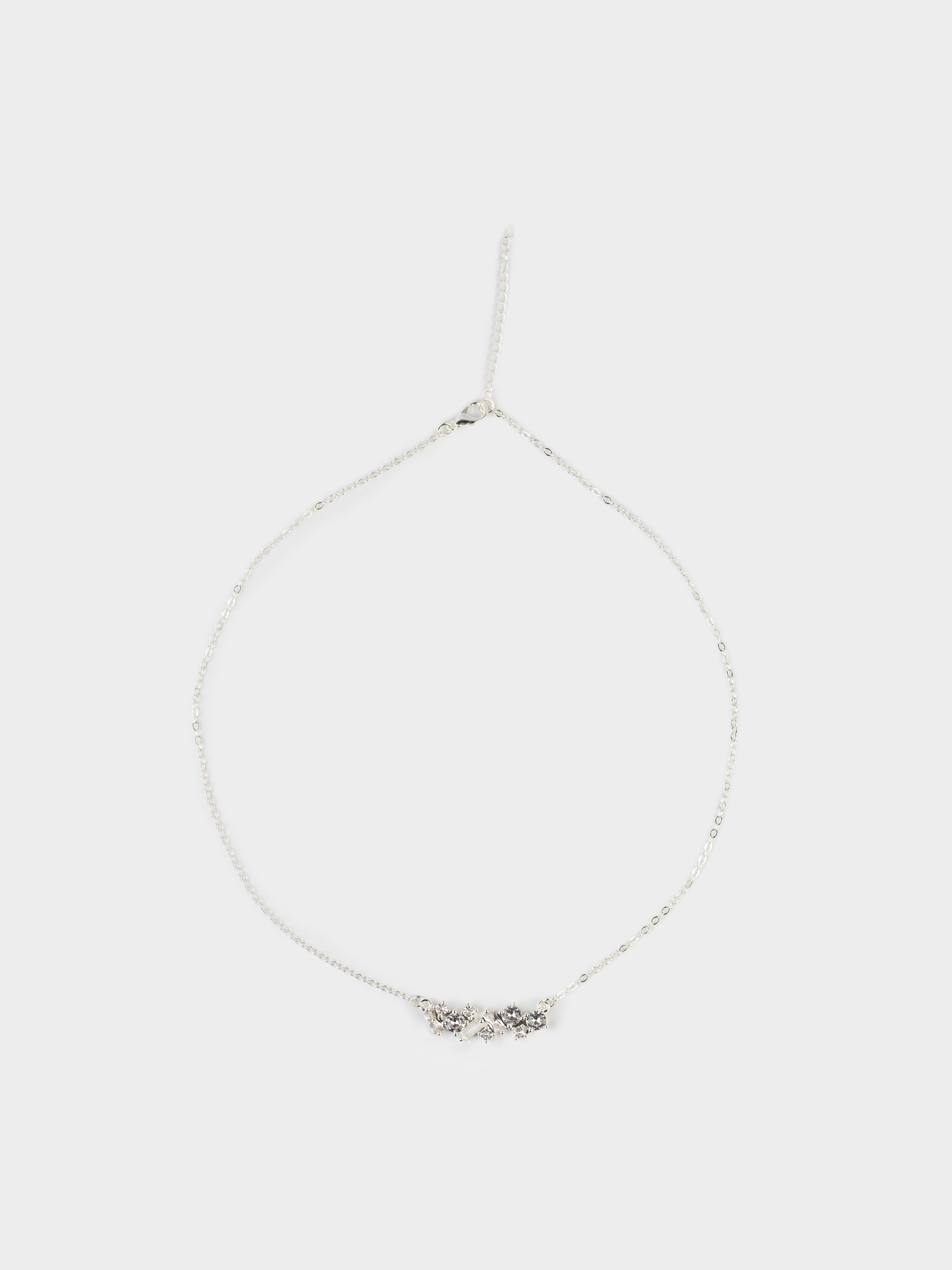 Цепочка, 45 см, с подвеской, металл/циркон, серебристая, Кристаллы, Jewelry crystal, image-0