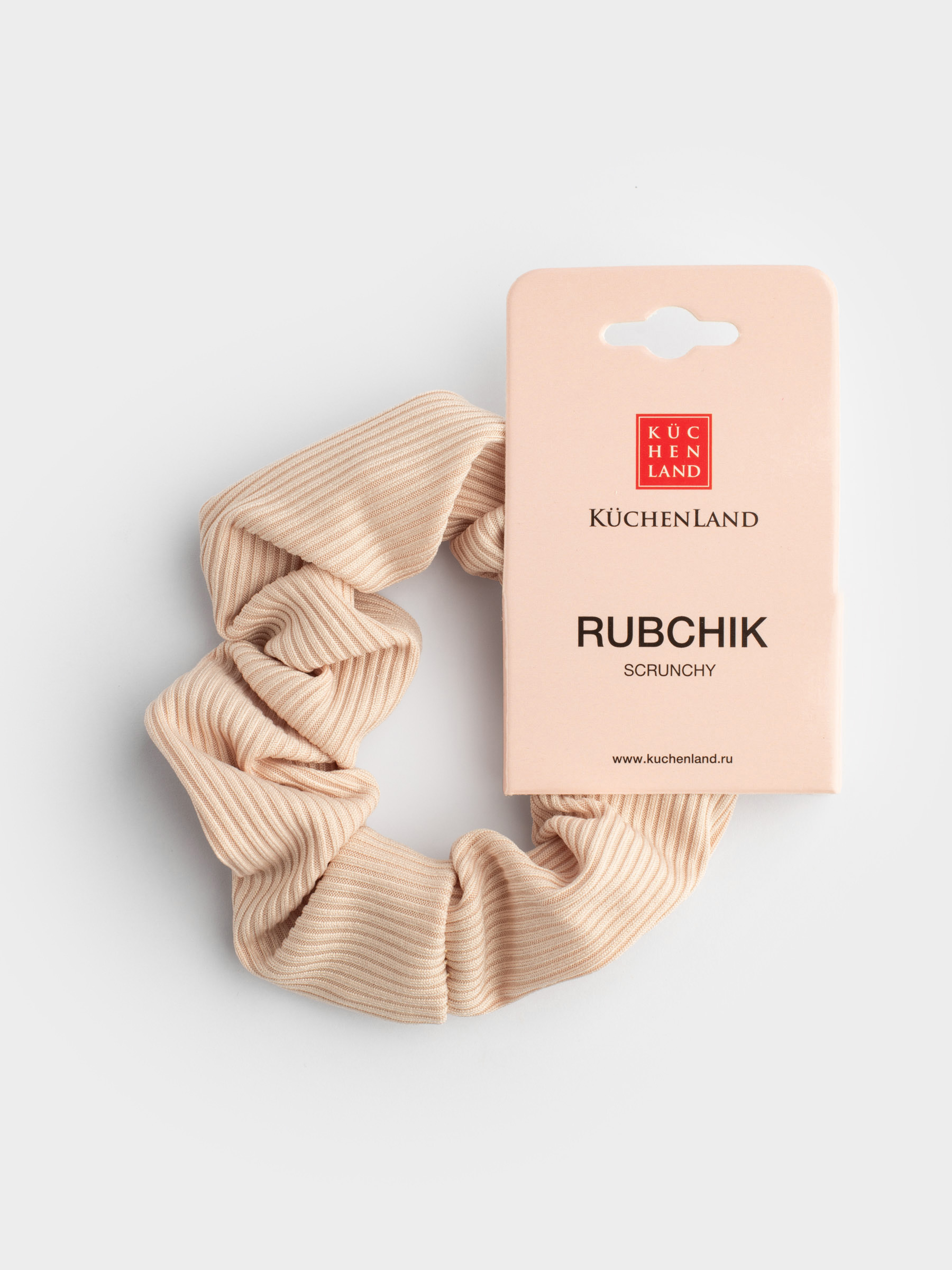 Резинка для волос, 9 см, полиэстер, молочная, Rubchik