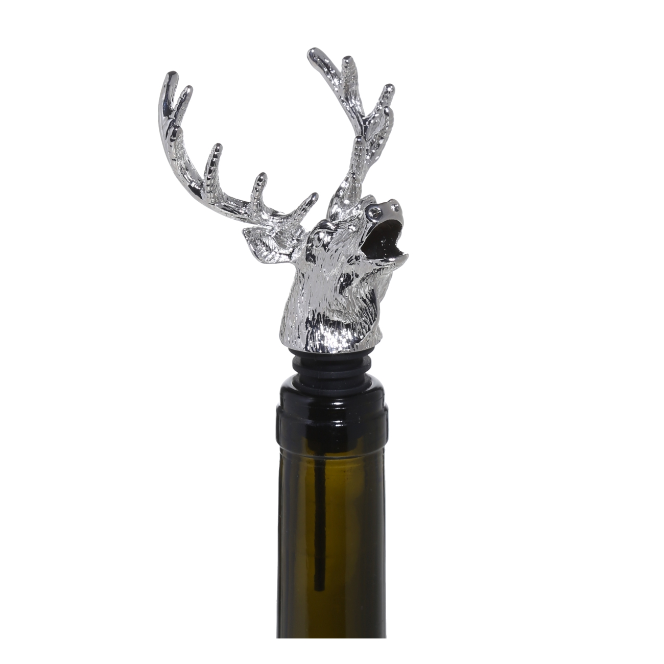 Пробка-дозатор для винной бутылки, 12 см, металл, серебристая, Олень, Harmony изображение № 2