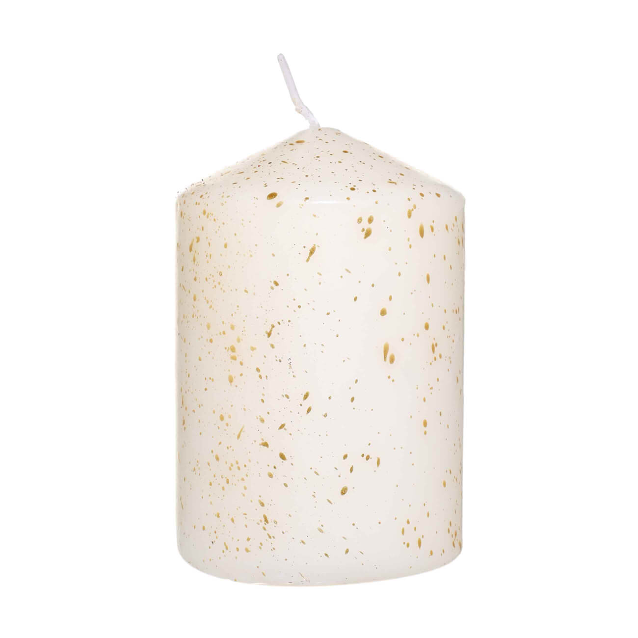 Свеча, 10 см, цилиндрическая, молочная с блестками, Sparkle изображение № 1