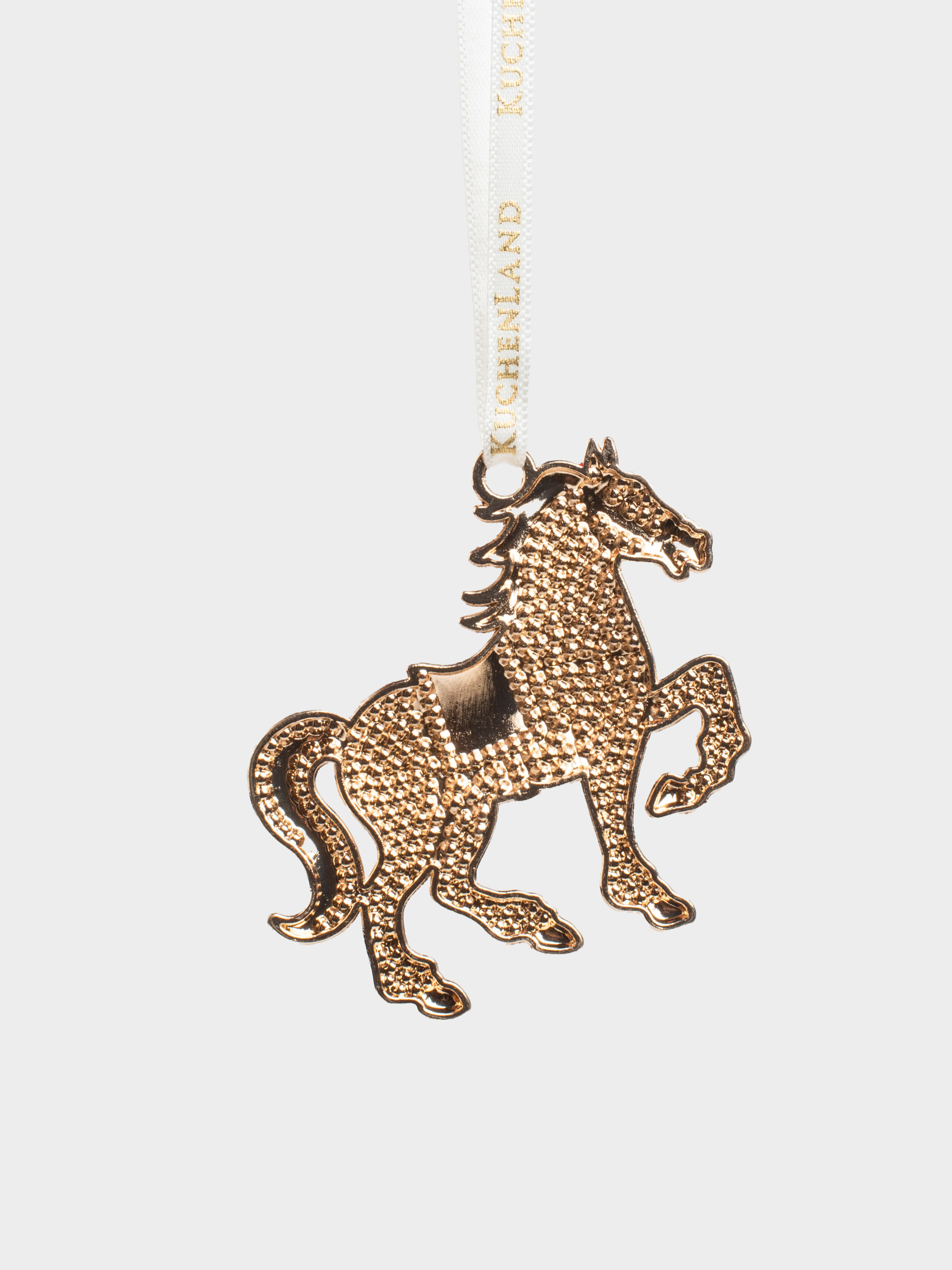 Игрушка елочная, 6 см, металл/стразы, красная, Конь со стразами, Figure horse, image-1