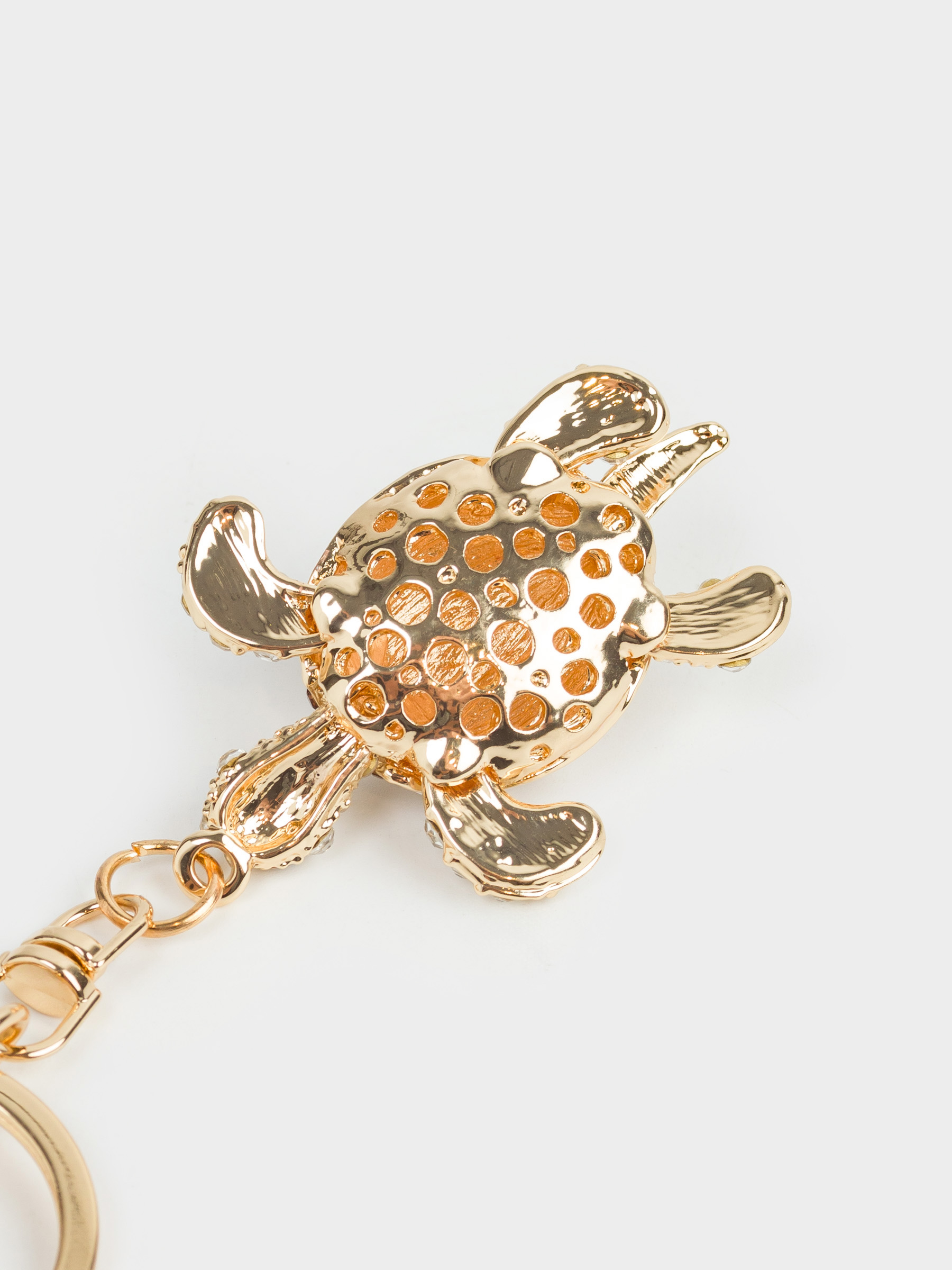 Брелок, 12 см, металл/стразы, золотистый, Черепаха, Keychain crystal, image-6