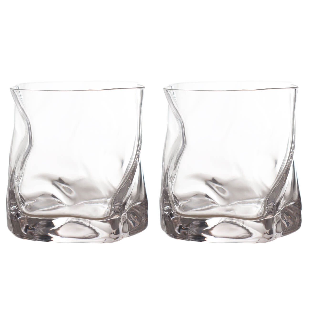 набор для виски 2 перс 6 пр стаканы кубики стекло стеатит кракелюр ice Стакан для виски, 245 мл, 2 шт, стекло, Slalom