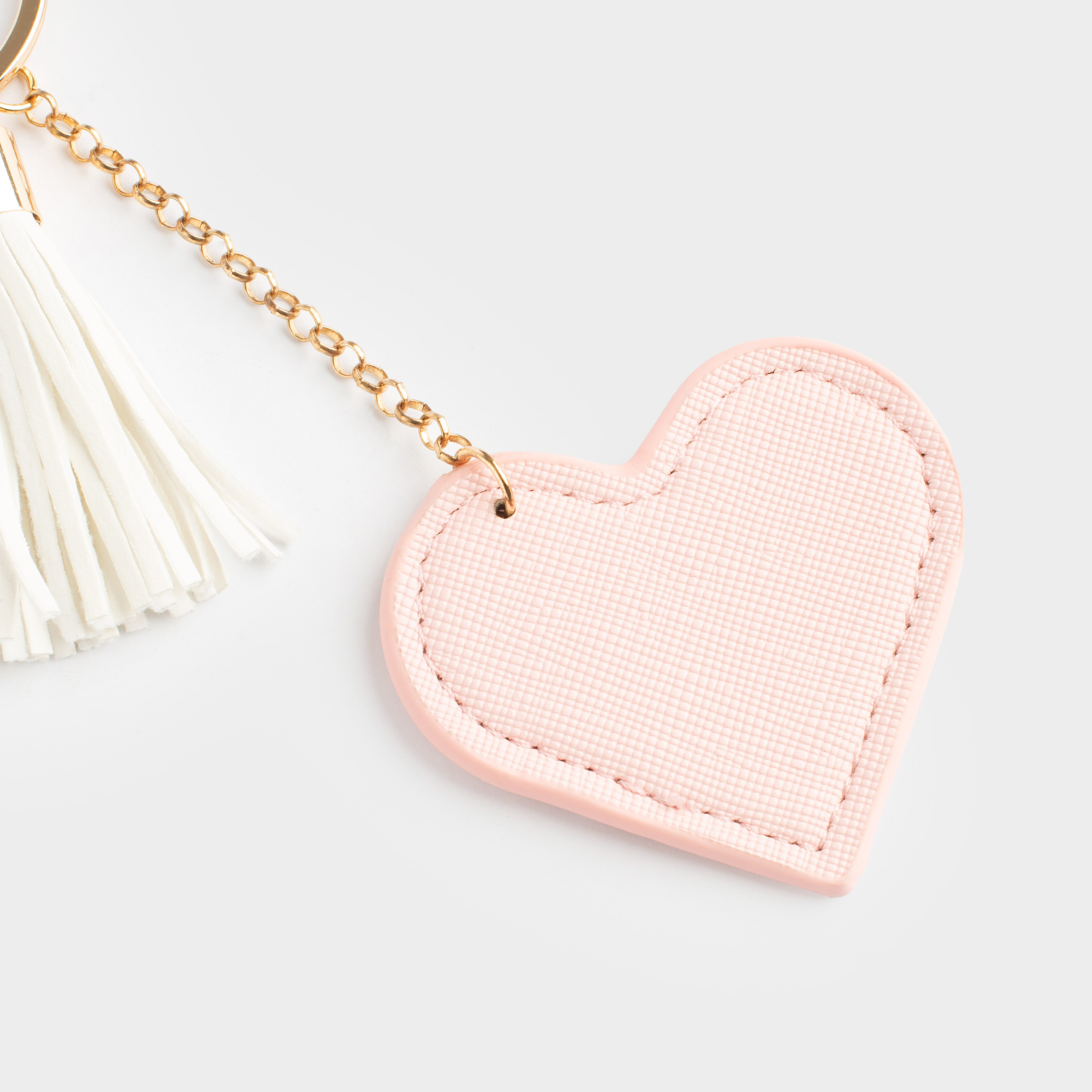 Брелок, 12 см, с кисточкой, полиуретан/металл, розовый, Сердце, Keychain heart, image-4