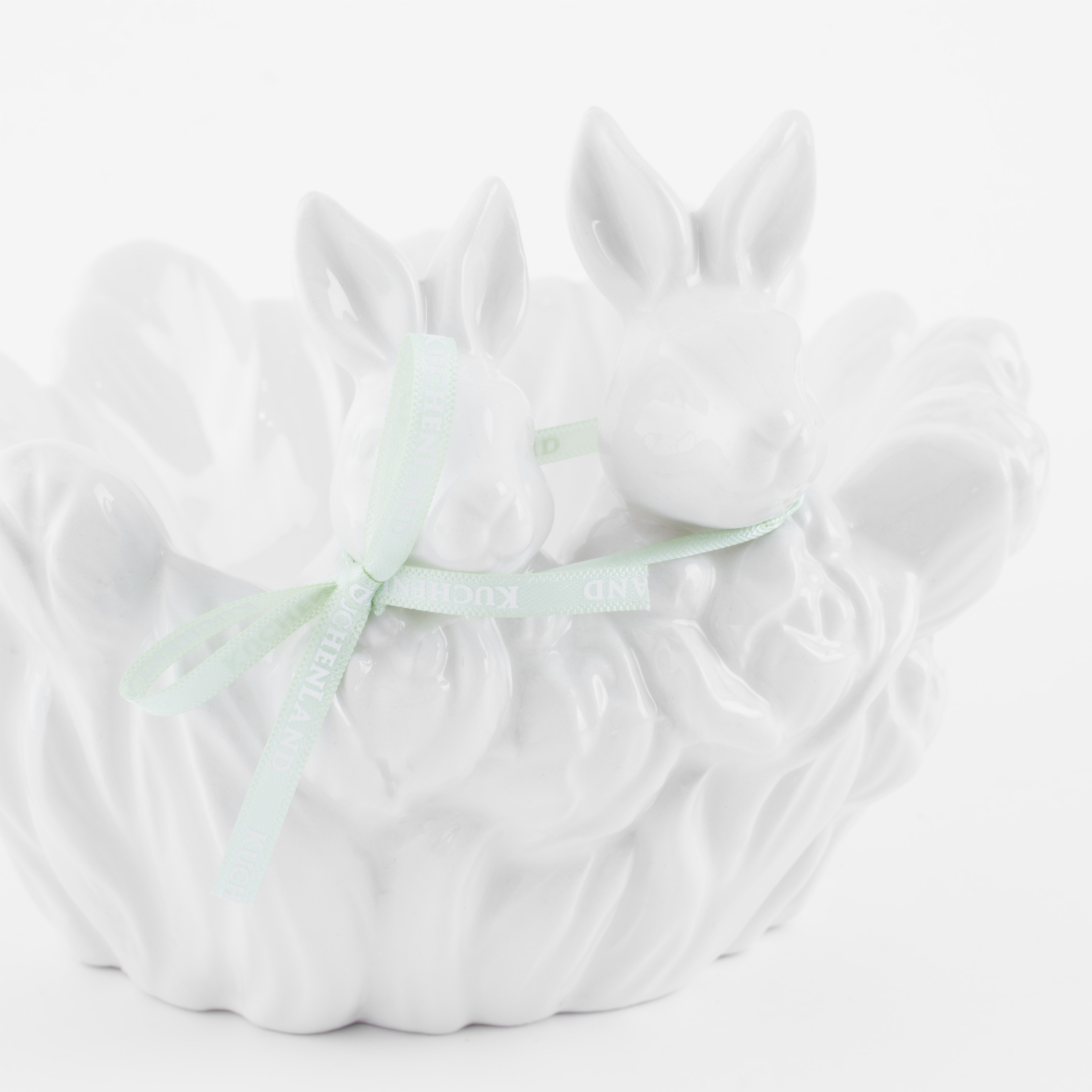 Конфетница, 20х13 см, керамика, белая, Кролики в тюльпанах, Easter blooming изображение № 4