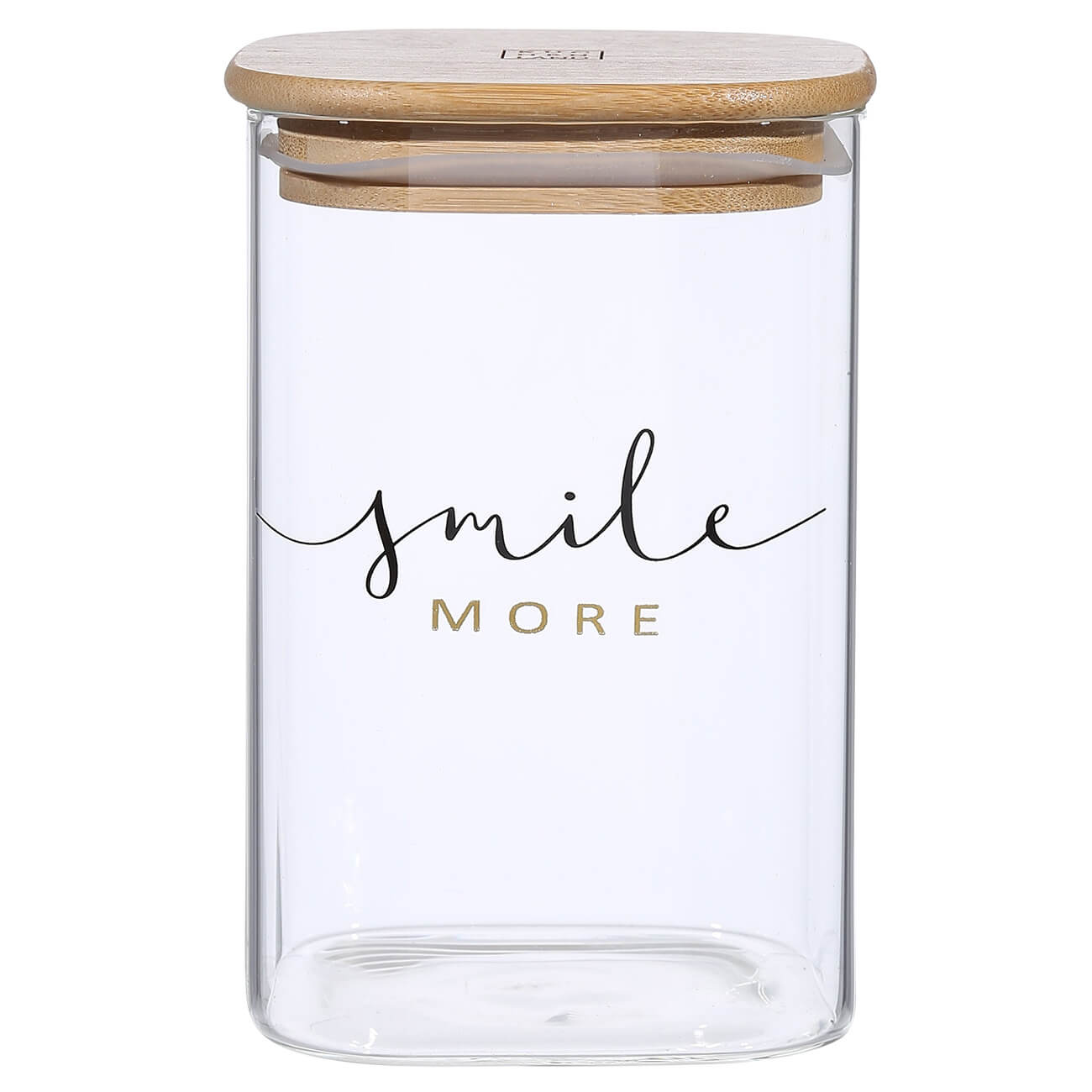 

Банка для сыпучих продуктов, 1,1 л, стекло Б/бамбук, Smile more, Scroll