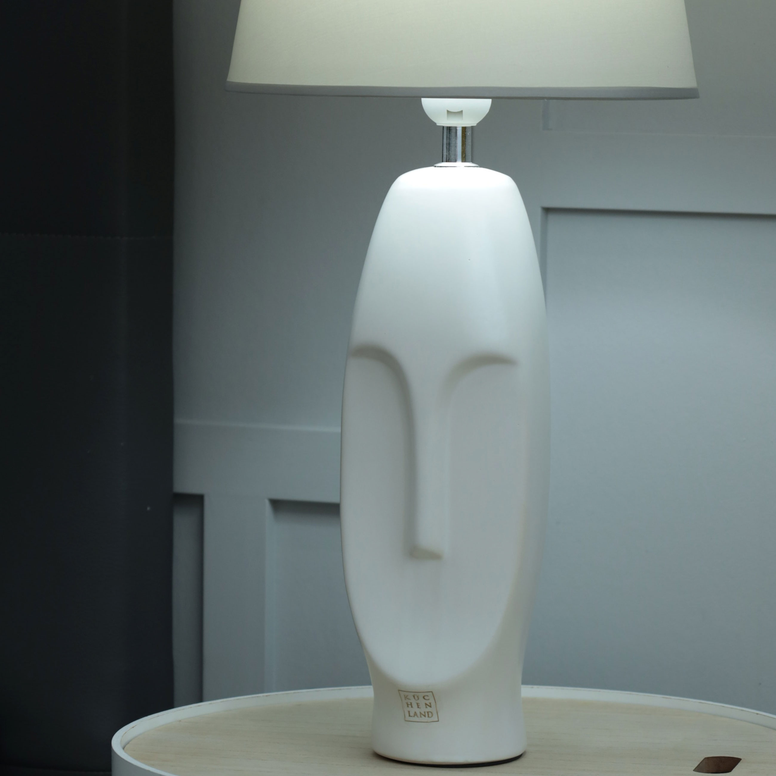 Светильник настольный, 54 см, керамика/полиэстер, бежевый, Лицо, Face изображение № 4
