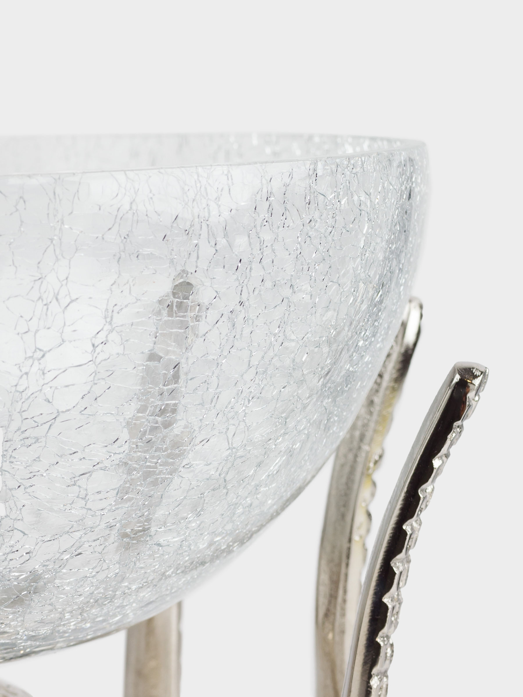 Ваза для фруктов, 22х26 см, на ножке, стекло/металл, серебристое, Осьминог, Fantastic ice