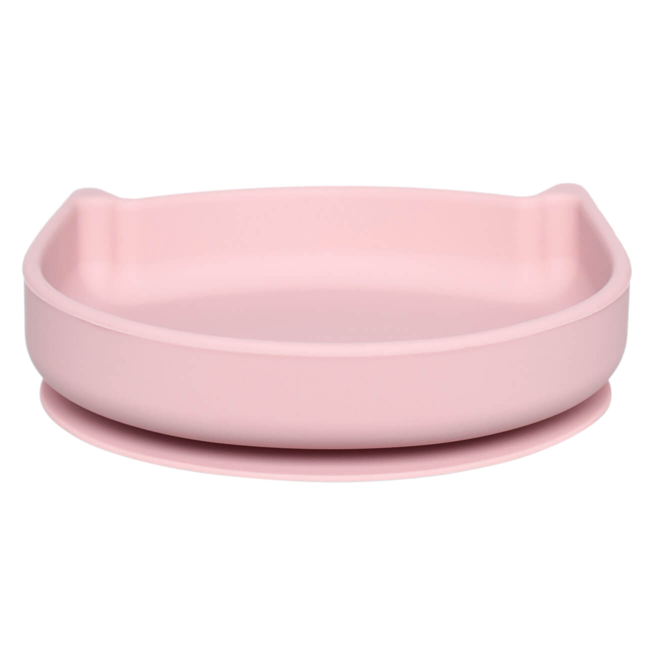 Тарелка детская, 17х16 см, на присоске, силикон, пудровая, Котик, Kiddy набор детской посуды миска на присоске 340мл с крышкой термоложка розовый