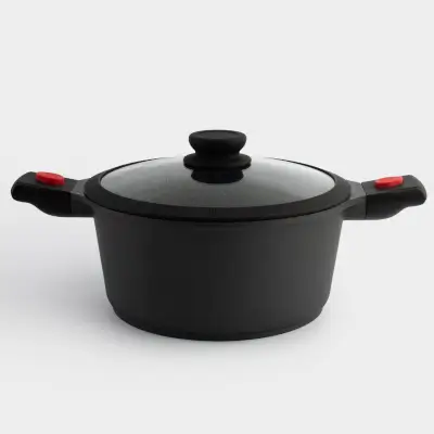 Кастрюля, 24 см, 4,5 л, с крышкой, сьемные ручки, с покрытием, алюминий, Solution Red 2 ,image-0