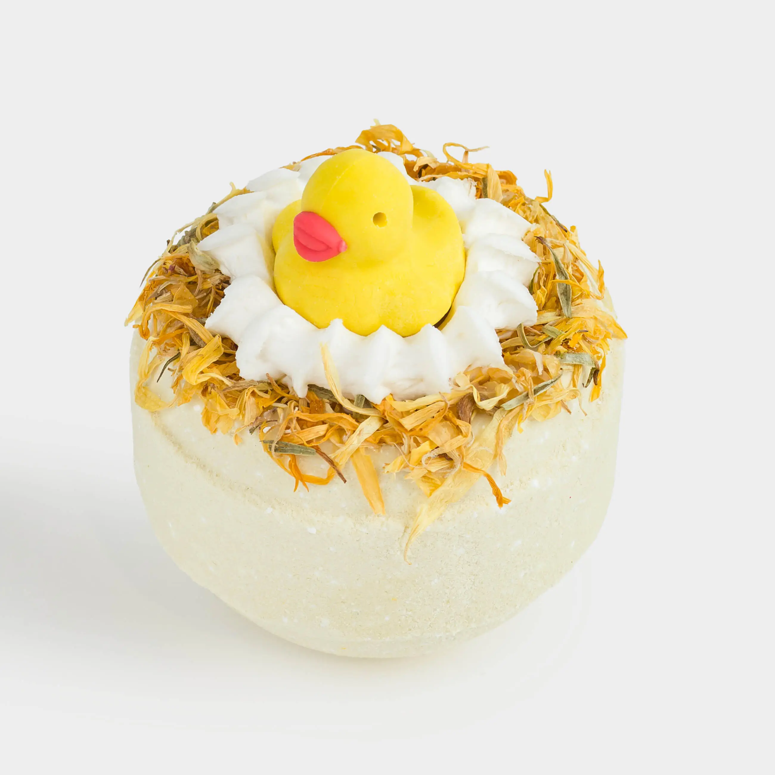 Бомбочка для ванны, 130 гр, с игрушкой, желтая, Мед с молоком, Утенок, Duck yellow
