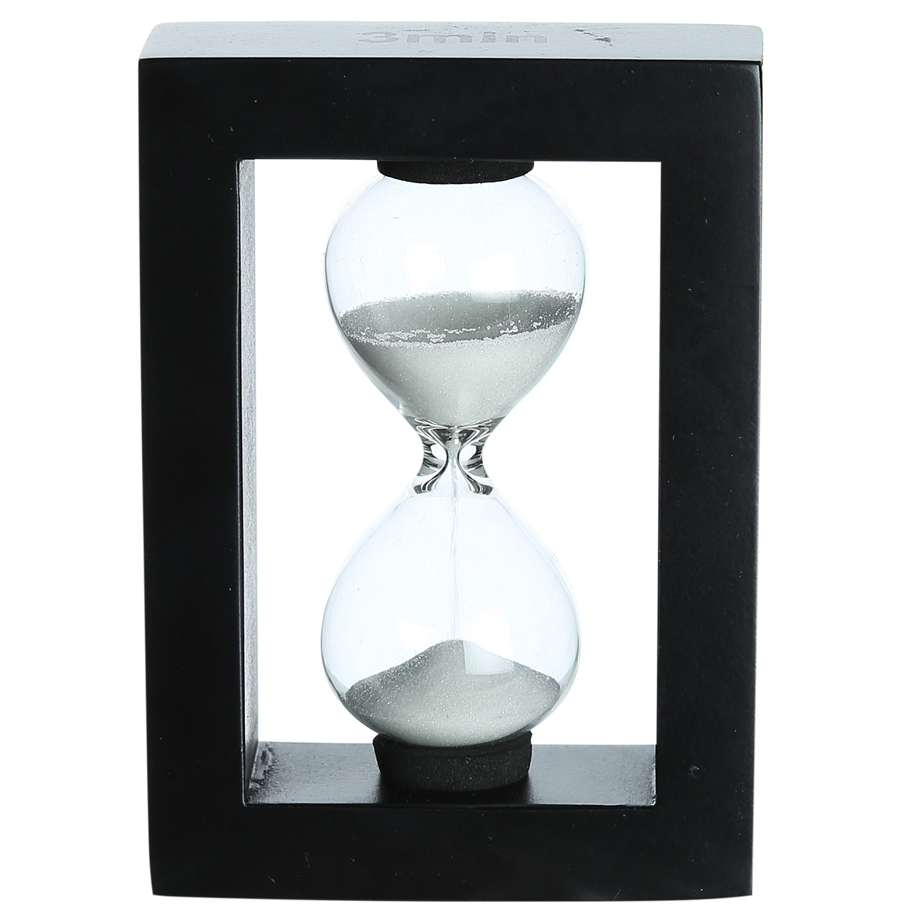 

Часы песочные, 10 см, 3 минуты, в рамке, стекло/дерево, бело-черные, Time